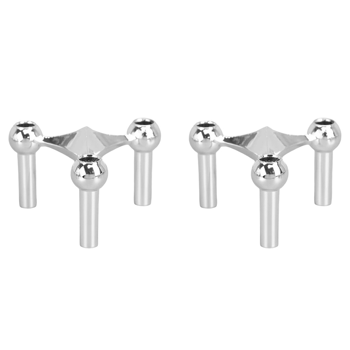 Metal Molecular Structure Candle Holder Nordic Silver Home Decore9266