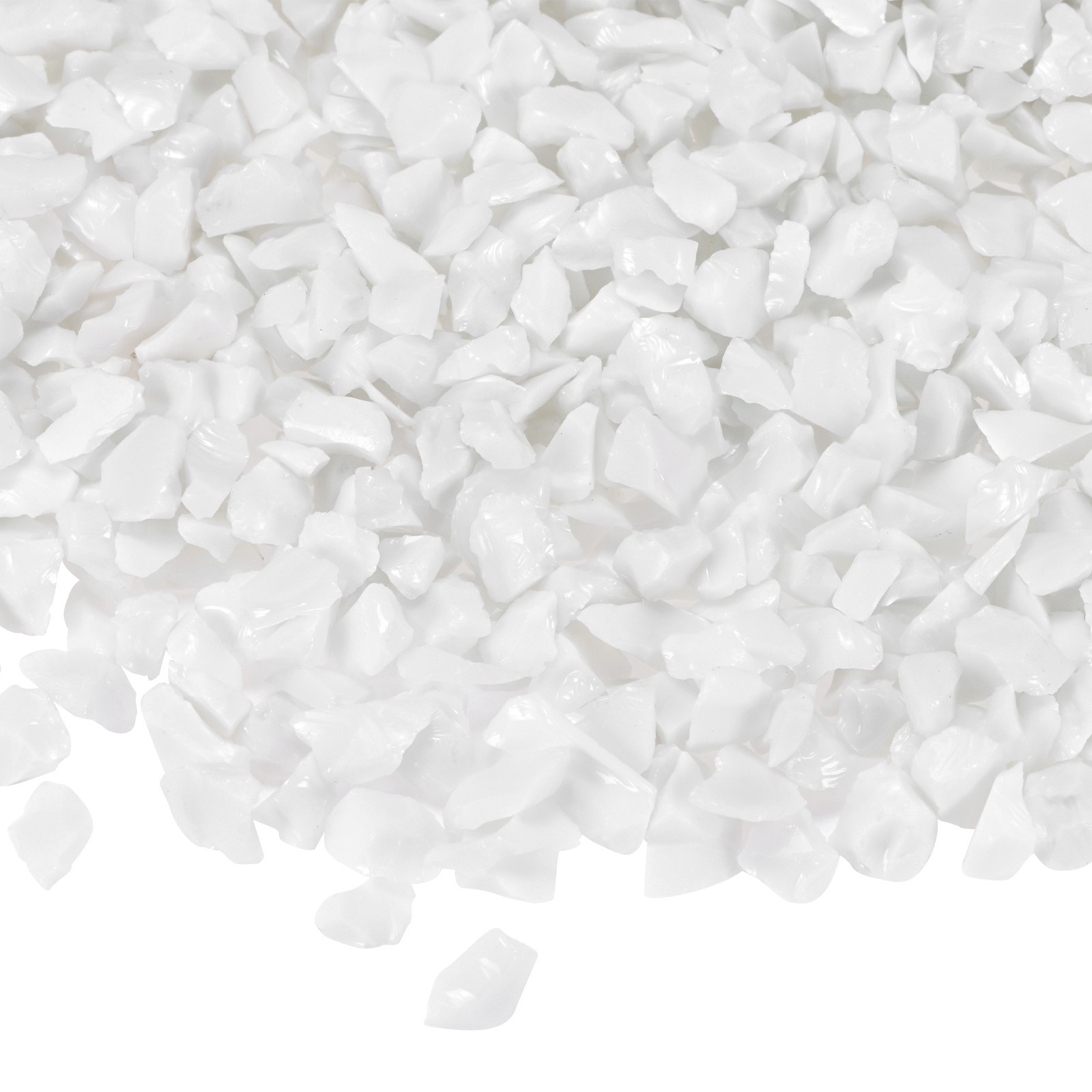 High Luster Fire Glass Gravel Stone 3-6mm, 500g/1.1-Pound [White]