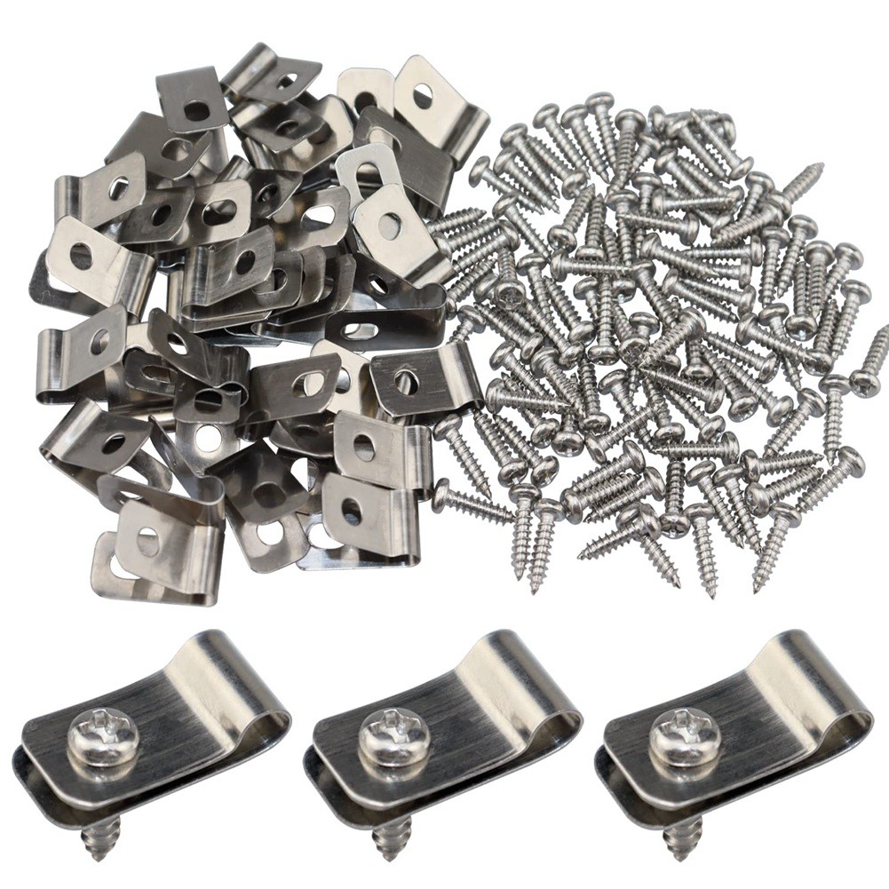3X(Wire Fence Clips, 200 Pieces Fence Wire Clamps Aluminum for 12-16 9362