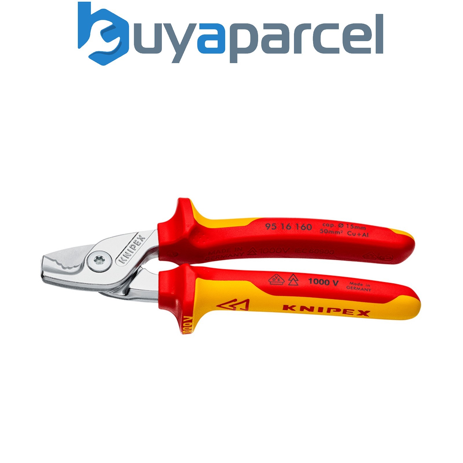 Draper 27012 KNIPEX 95 16 160 SB StepCut VDE Insulated Cable Shears, 160mm