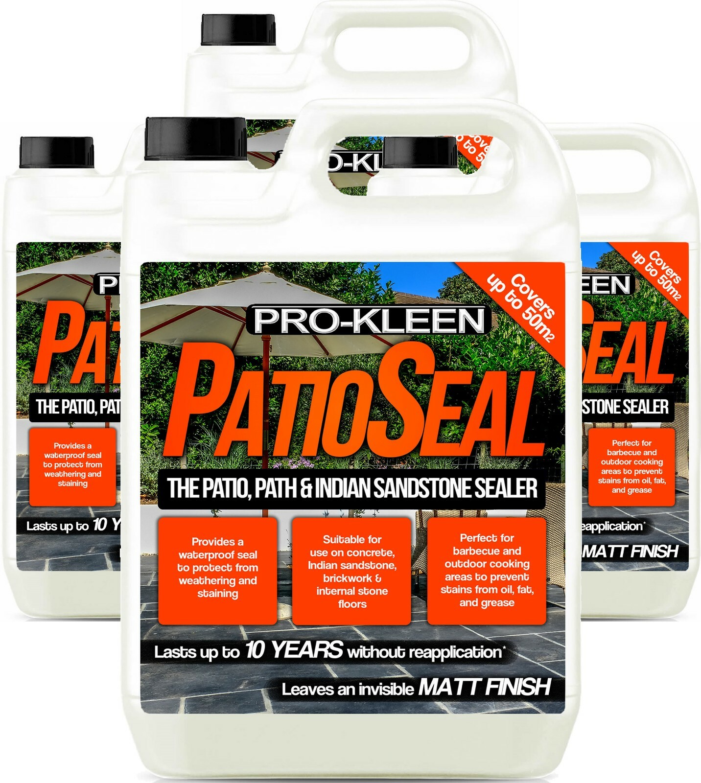 Prokleen Patio Sealer Drive Way Paths Indian Stone Concrete Slabs Cobbles 20L