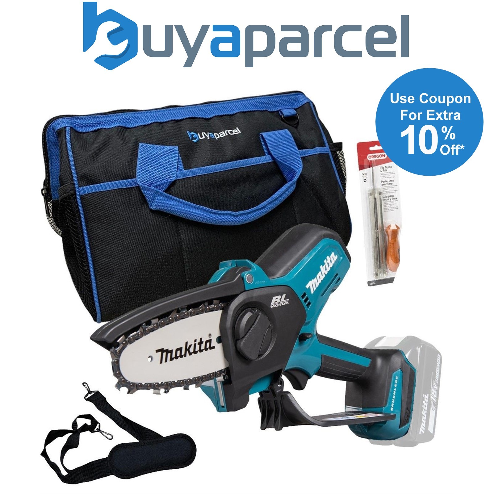 Makita DUC101Z Cordless Brushless Pruning Saw 18V Body Chainsaw 100mm + Bag