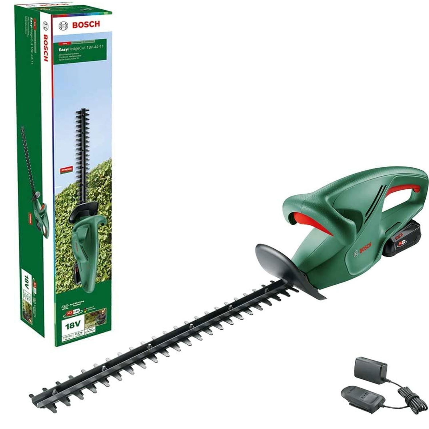 Bosch EasyHedgeCut 18V Cordless Hedge Trimmer 44cm + 2.0Ah Battery & Charger