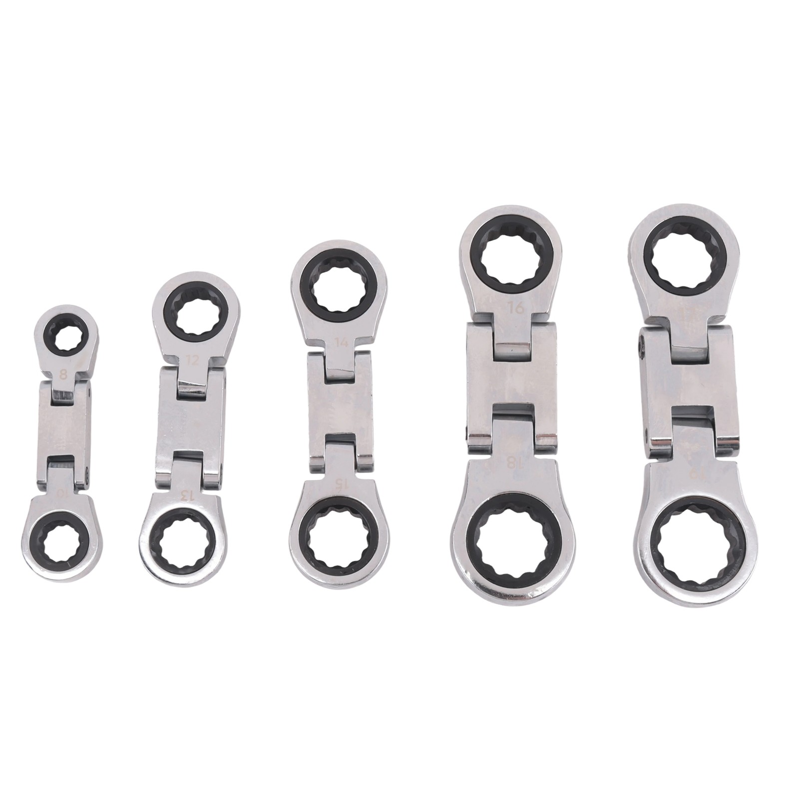 5-Piece Flex-Head Stubby Ratcheting Combination Wrench Set, Wrench Set, 6364
