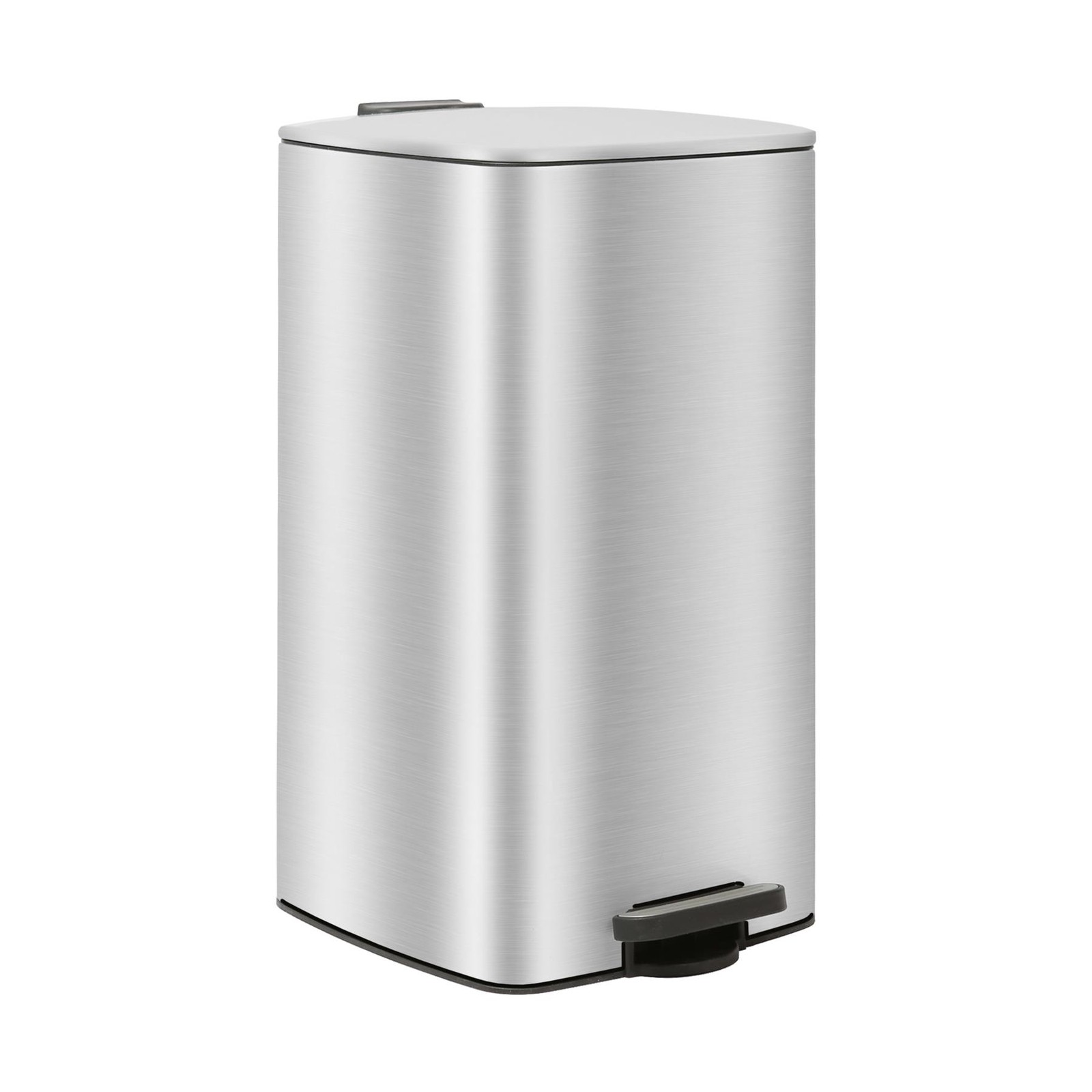 1x 30L Square Stainless Steel Kitchen Pedal Bin Brushed Rubbish Waste Dustbin