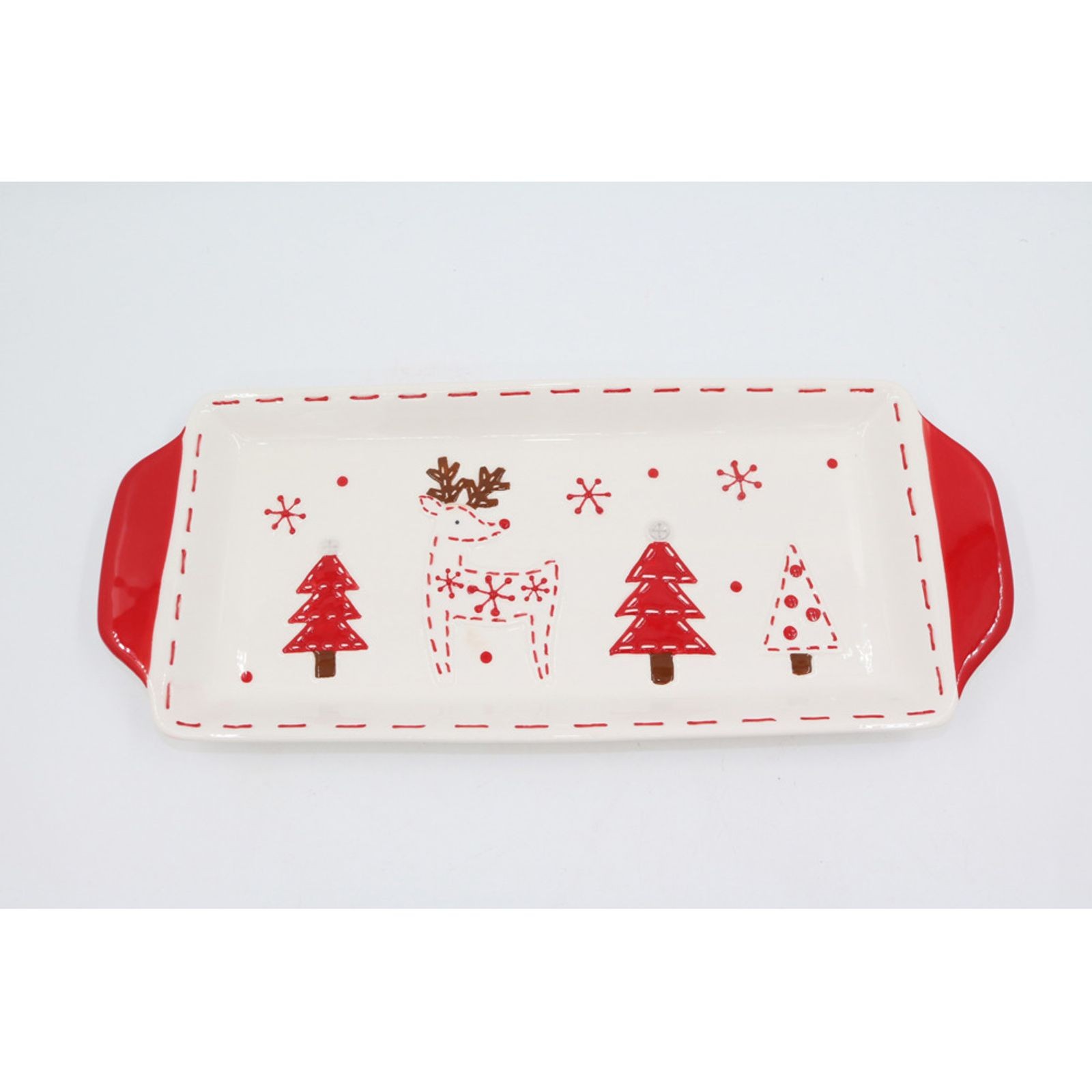 12× Christmas Serving Plate Serving Palette Dolomite 35.8 × 15 × 3 Cm Assorted