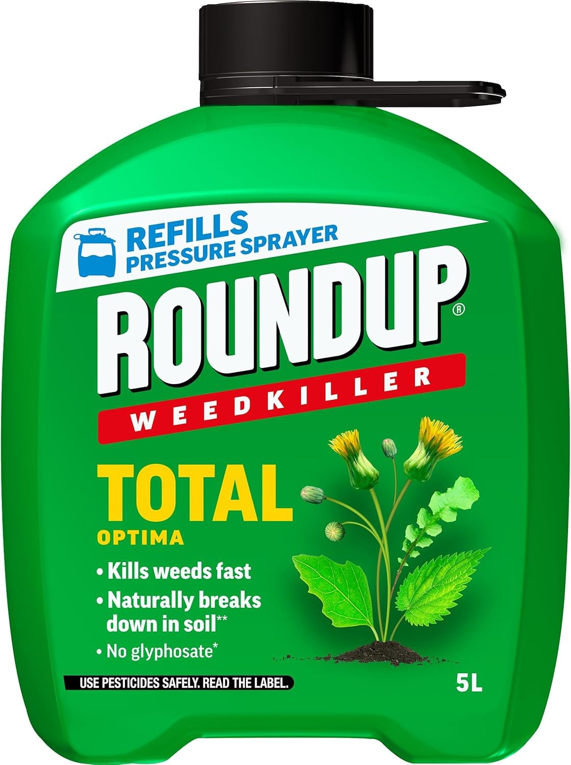 Roundup Weedkiller Total Optima, pump spray, 5 litre REFILL