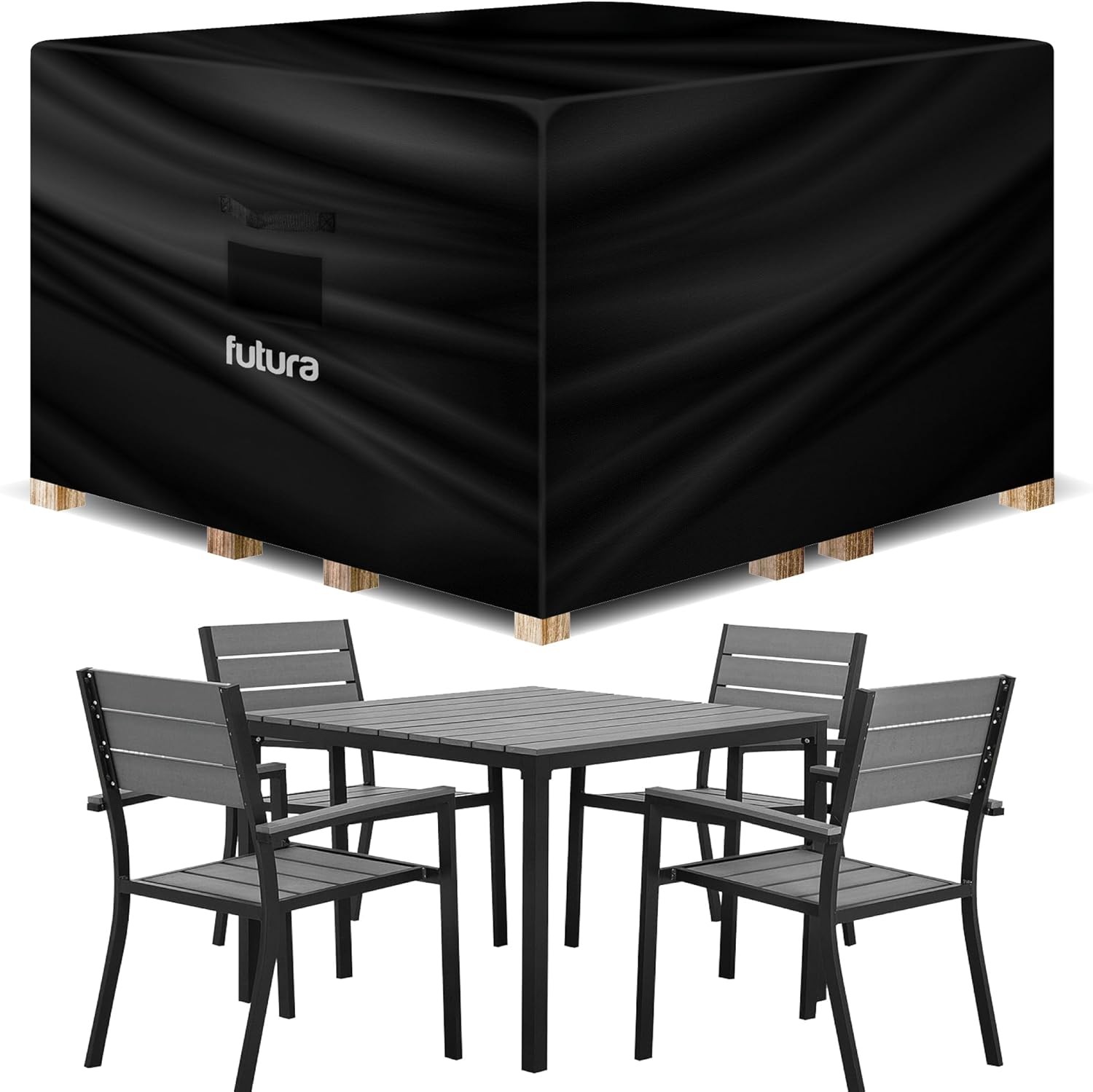 Futura Premium Square Garden Furniture Covers Waterproof 200x200x90cm, Heavy Du