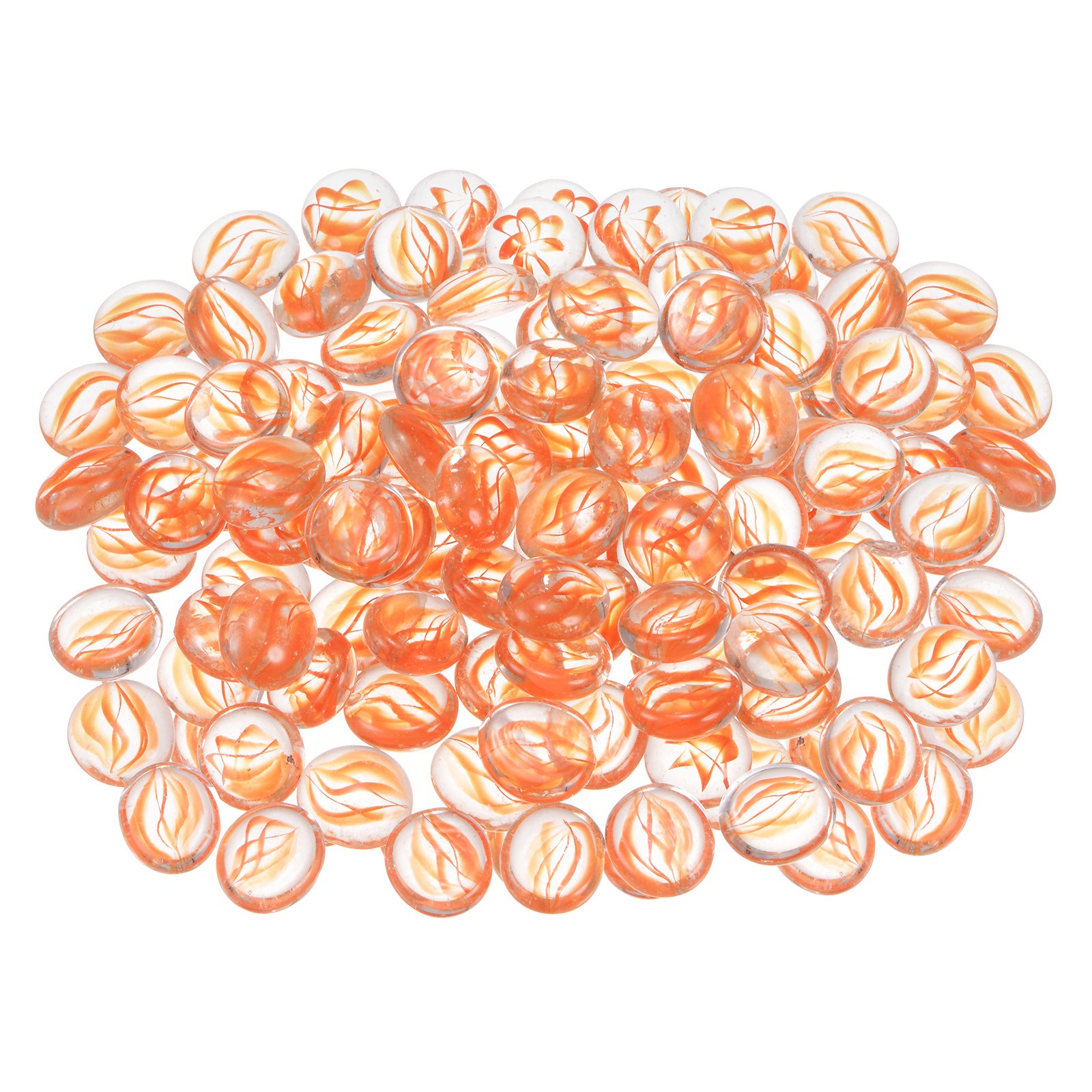 Fire Glass Beads Round Glass Marbles Gravel Pebbles 1000g/2.2lbs Clear Red