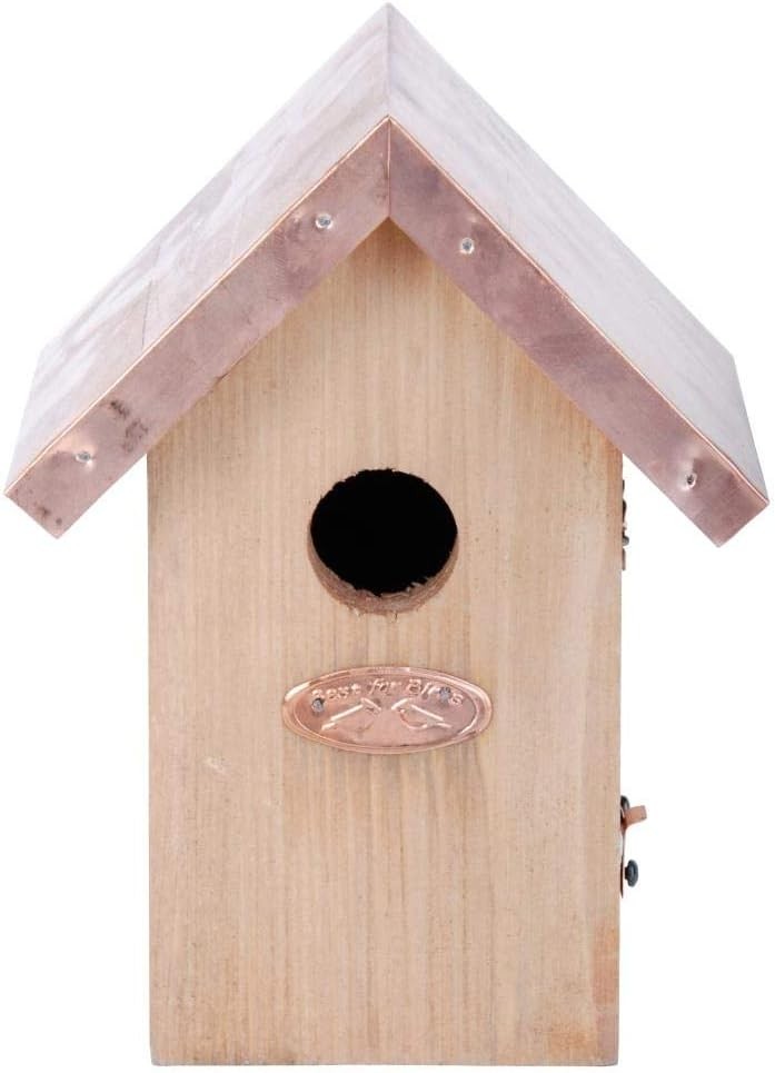 Esschert Design NK06 20 x 14 x 11cm Wood Wren Nest Box Copper Roof - Brown