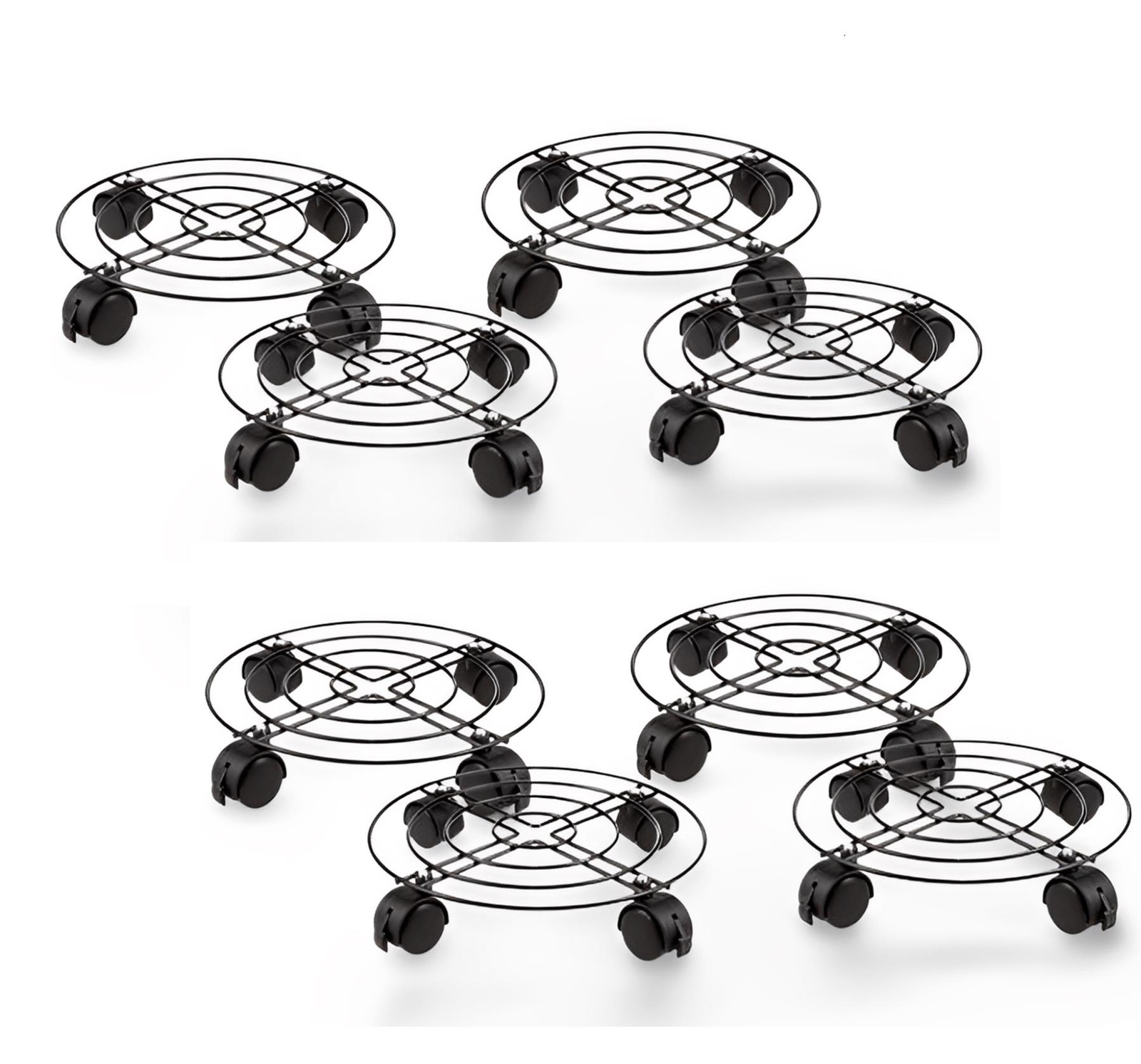 Heavy Duty Metal Plant Pot Caddy- Plant Pot Wheels / Mover / Trolley- 8pcs