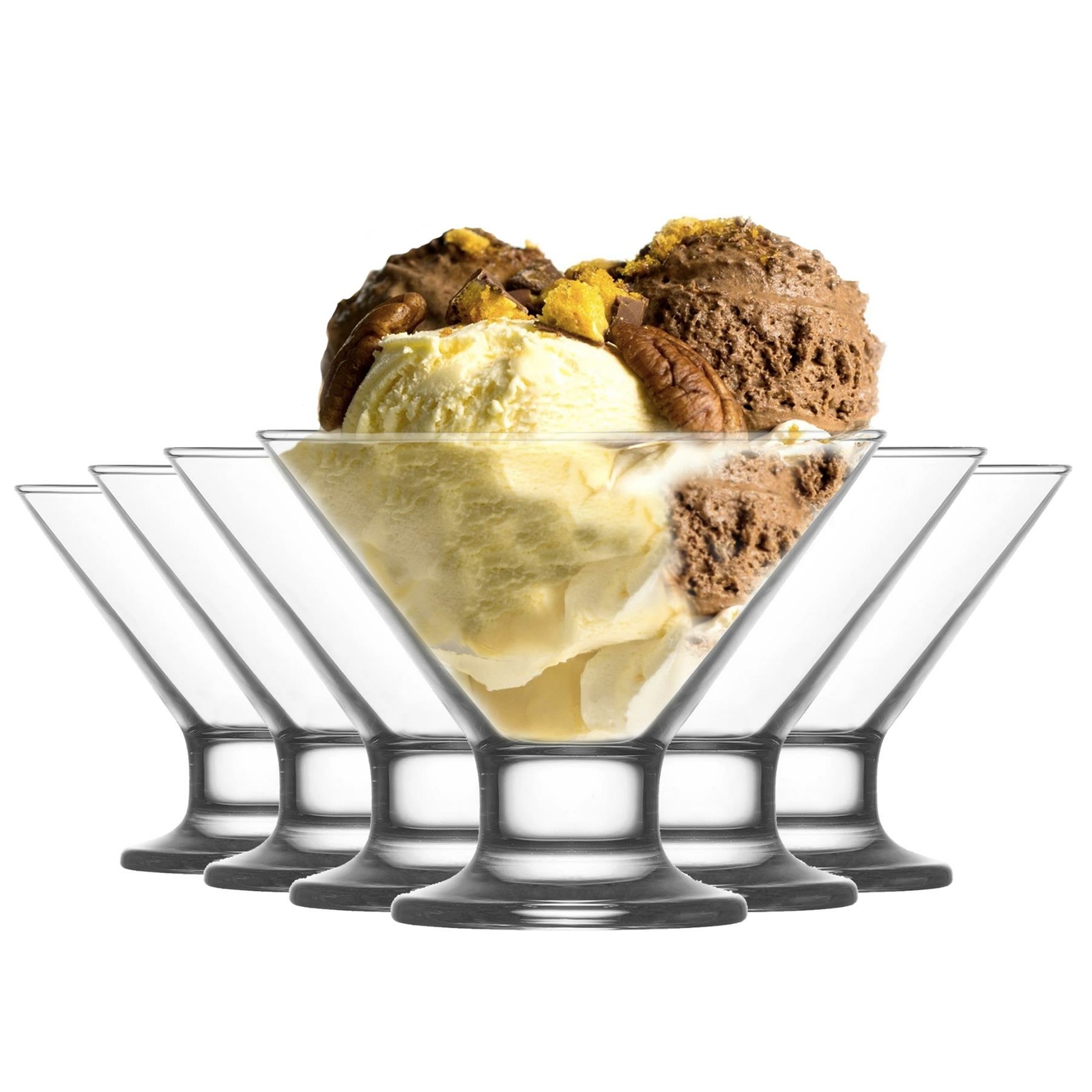 LAV 12x Crema Ice Cream Bowls Dessert Serving Glasses 11cm Clear