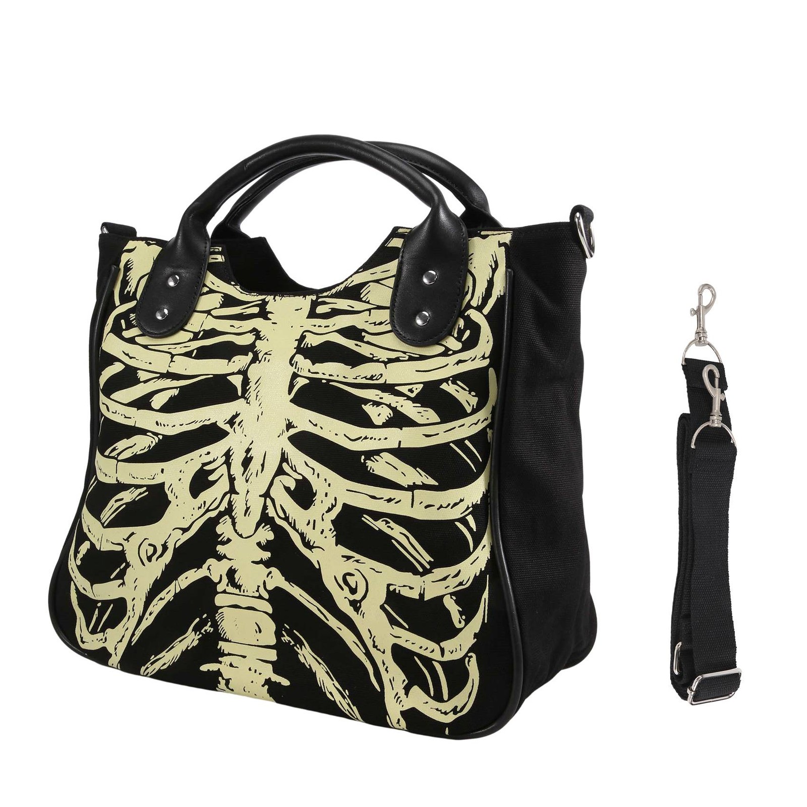 Luminous Gothic Skeleton Skulls Bags Rock Designer Female Casual Totes8769