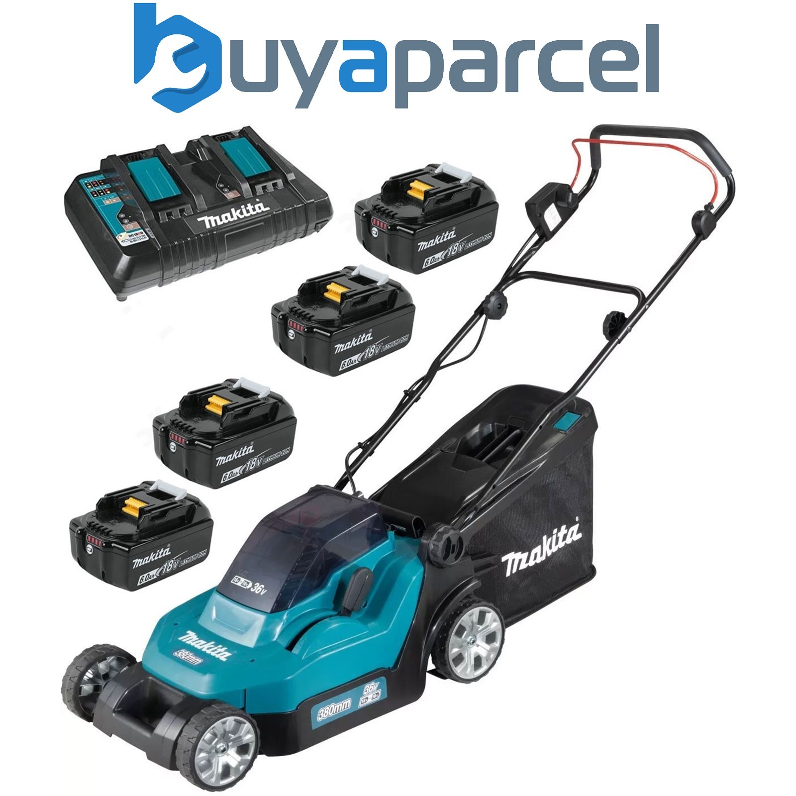 Makita DLM382 18v / 36v LXT Cordless Lithium Battery Lawn Mower 4 x 6.0ah