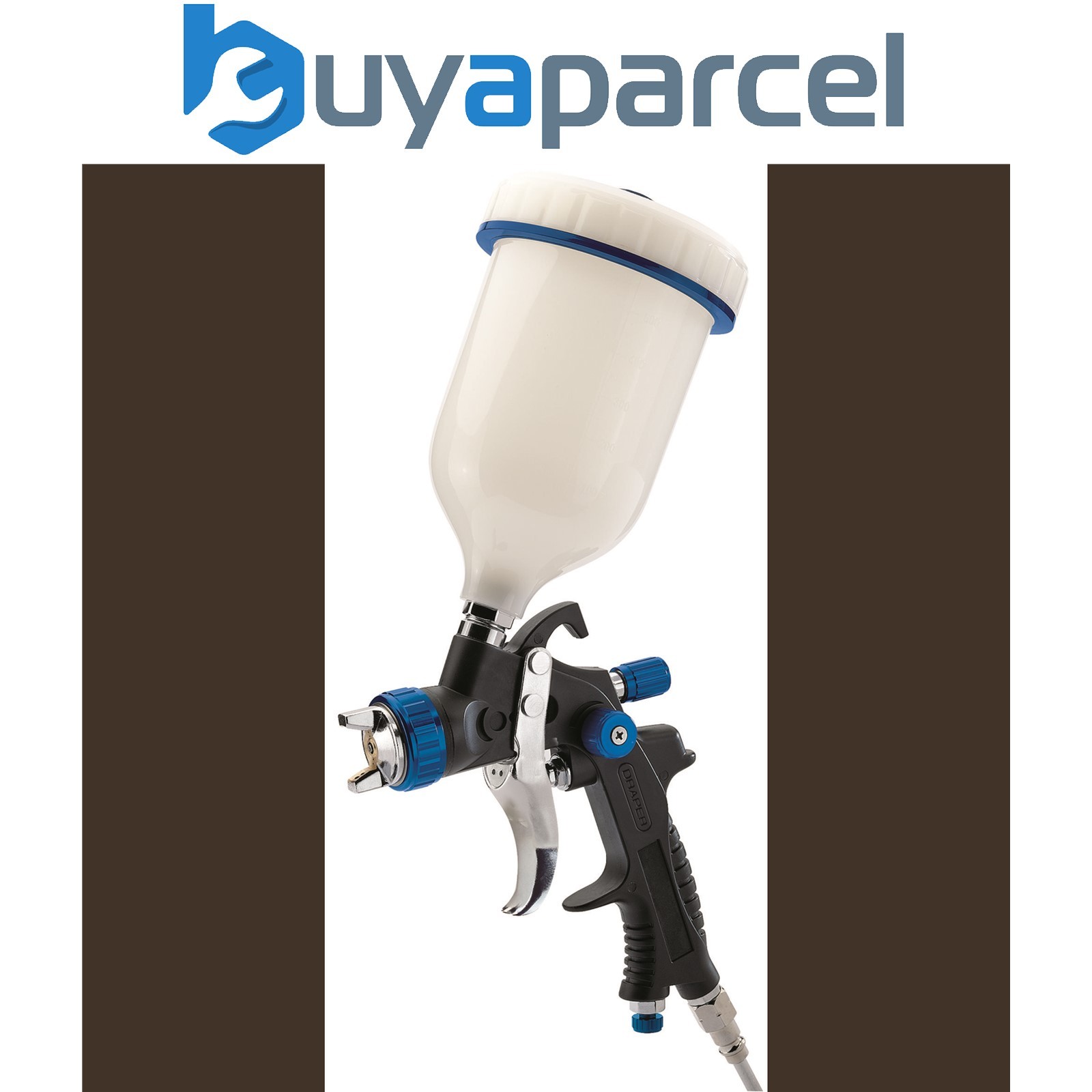 Draper 09707 HVLP Air Spray Gun with Composite Body and Gravity Fed Hopper, 600m