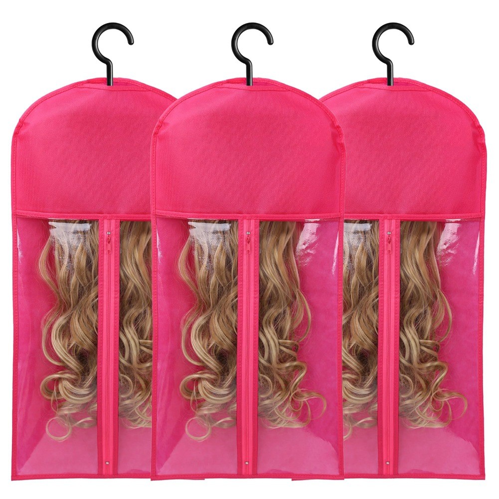 3X(3PCS Hair Extension Holder Wig Storage for Multiple Wigs Holder Wig Bags6804