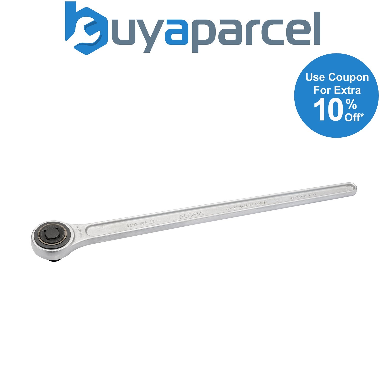 Draper 01036 Push Through Reversible Ratchet, 3/4" Sq. Dr., 500mm