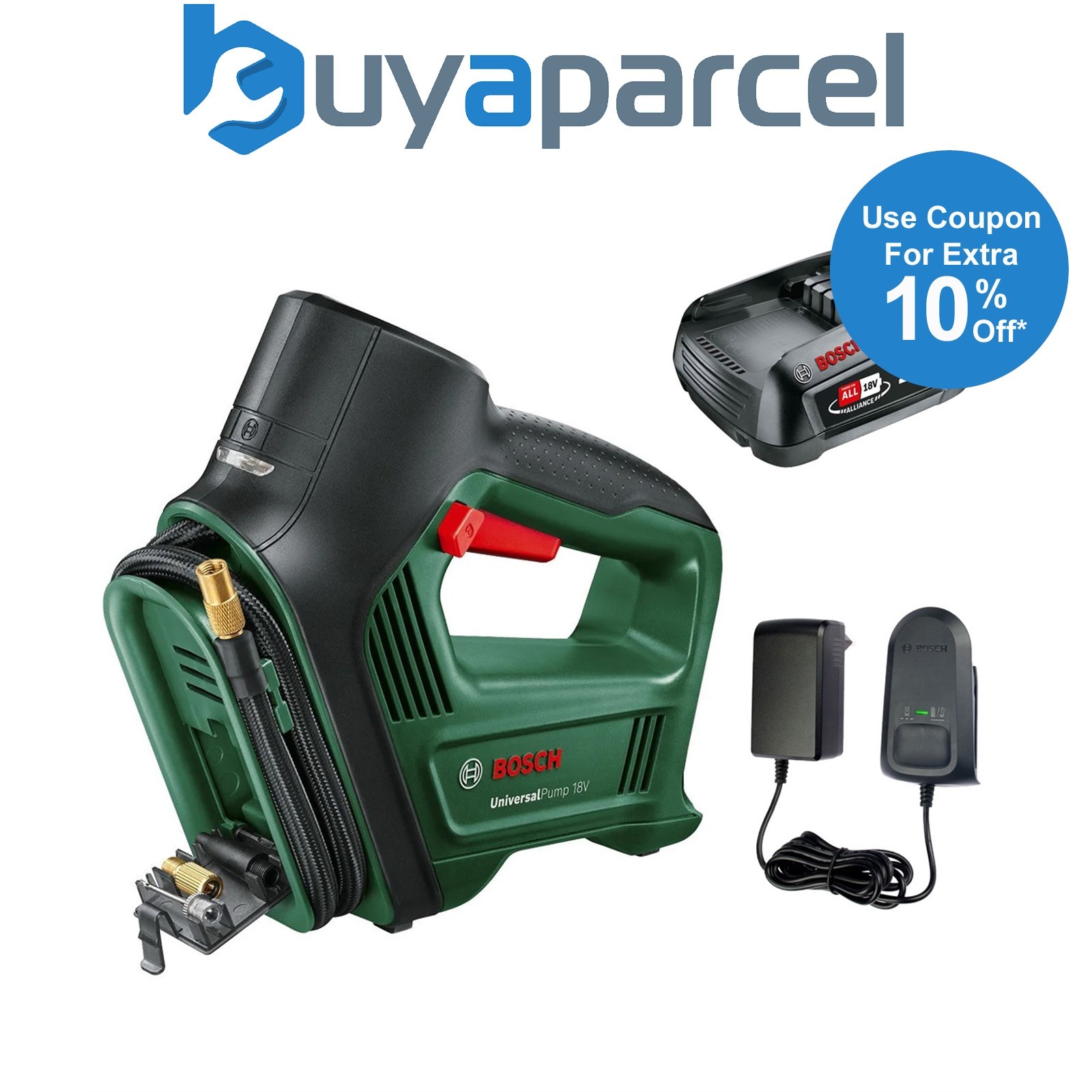 Bosch UniversalPump 18V Cordless Air Pump Compressed Air Car Bike 1 x 2.0Ah Batt