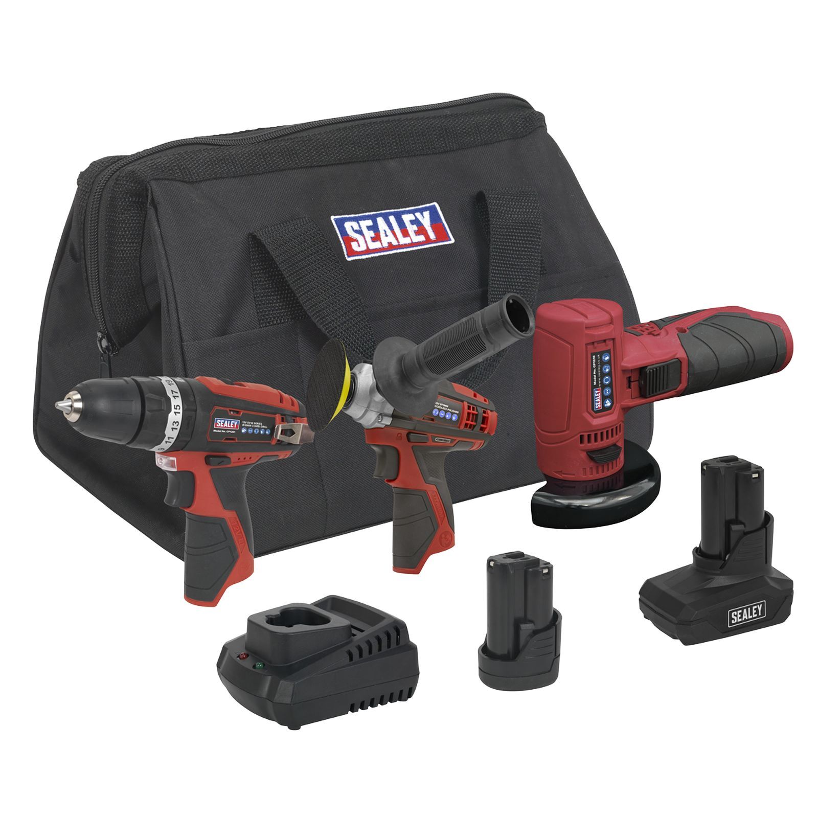Sealey SV12 Series 3 x 12V Cordless Power Tool Combo Kit - CP1200COMBO7