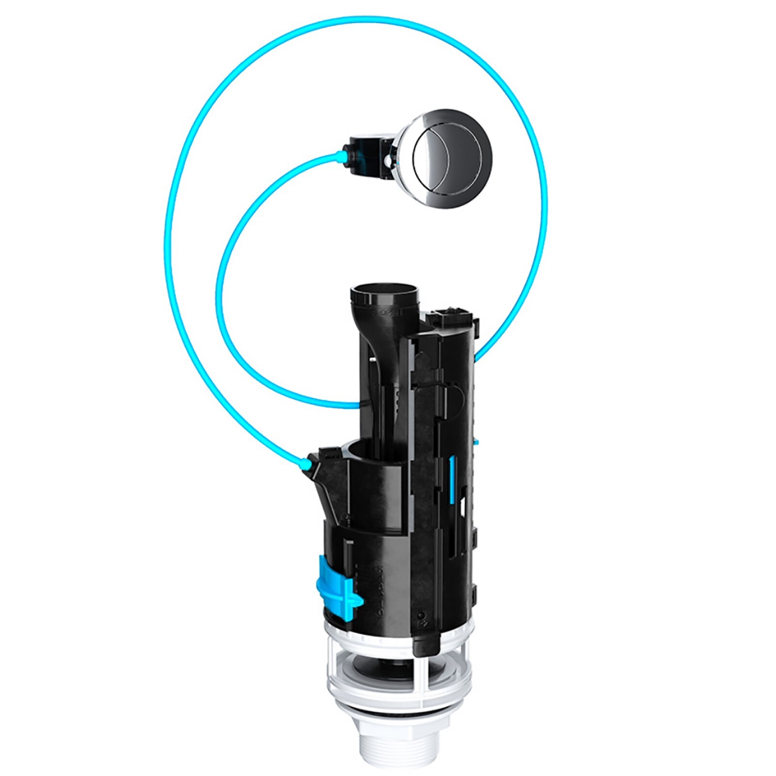 Dual Flush Toilet Valve UNIVERSAL 1.5" 2" WC Cistern Push Button 570mm Cable Kit