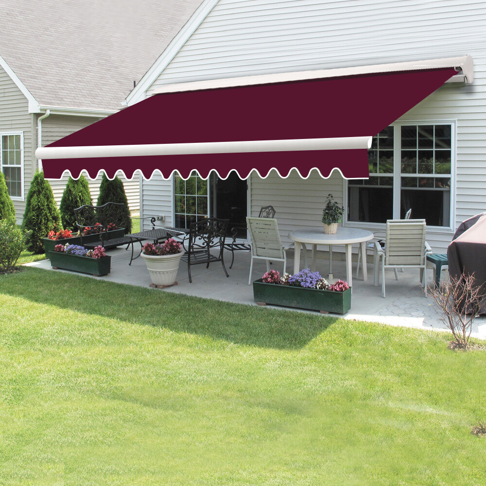 Retractable Awning Half Cassette Electric Sun Shade Shelter 4.5x3M Wine Red