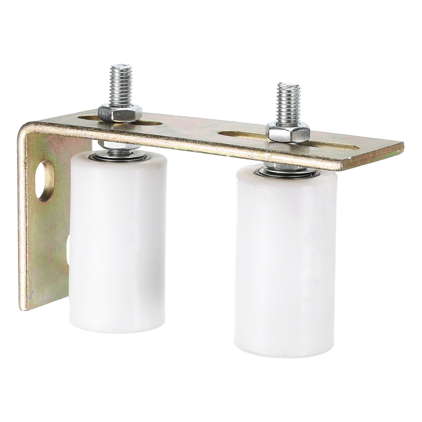 2 Pcs Slide Gate Guide Roller, 3" Nylon Gate Support Rollers with Bracket, White