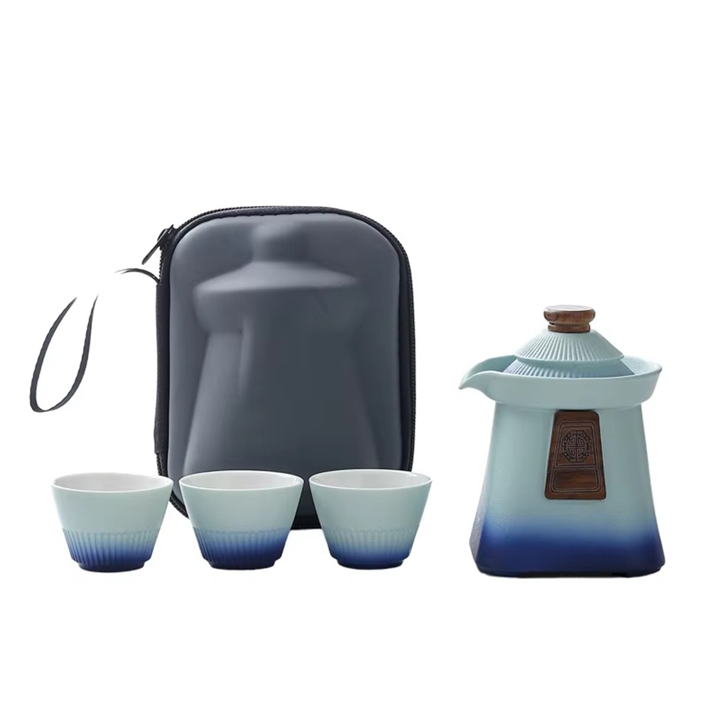 Portable Chinese Tea Set - Complete Travel Teaware Kit with Teapot, Cups,3667