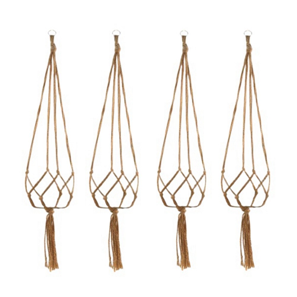 3X(Hanging Basket Manual Flower Pot Net Bag Braided Home Vintage Plant5674