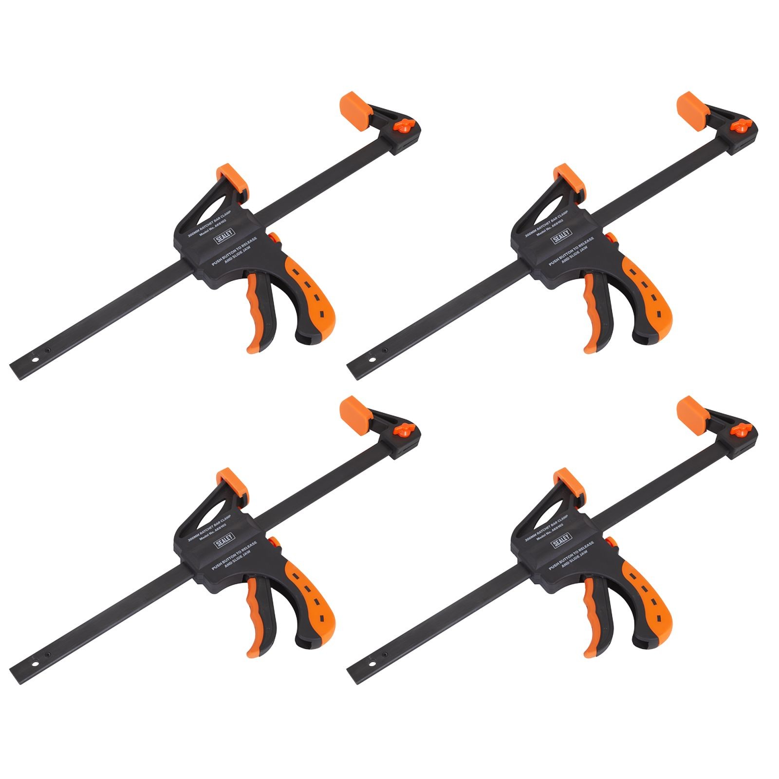 Sealey Ratchet Bar Clamp 300mm 4pc Set - AK61024