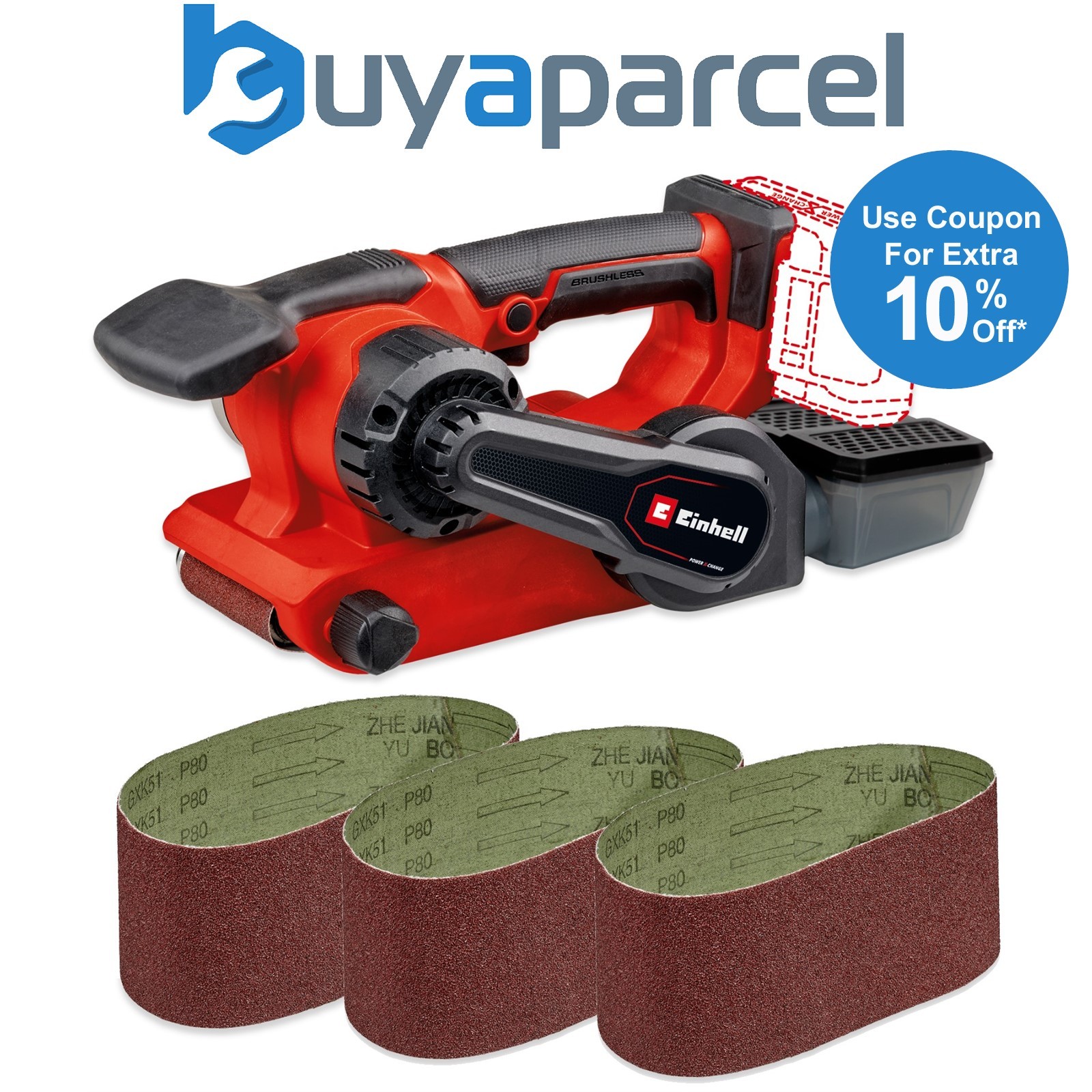 Einhell Professional PXC 18v Brushless Cordless Belt Sander TP-BS 18/457 Li BL