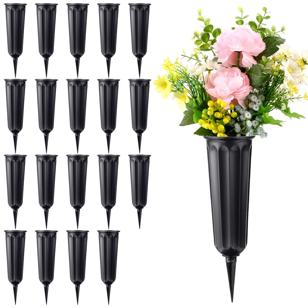 Plastic Vases for Flowers, Memorial Floral Vases 20 Pack P8G64817