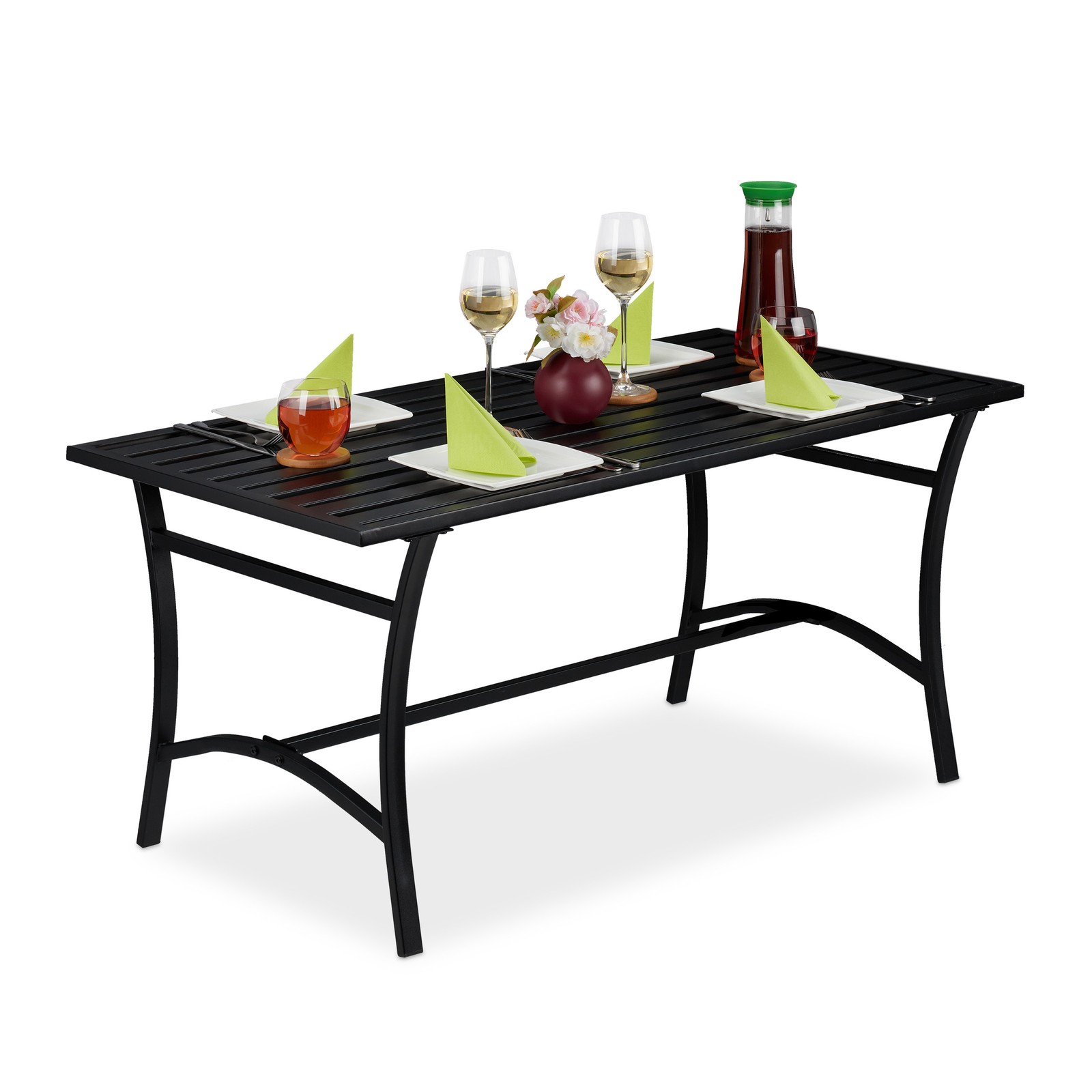 Garden table Lightweight Outdoor Dining Table Rectangular Metal Table Durable