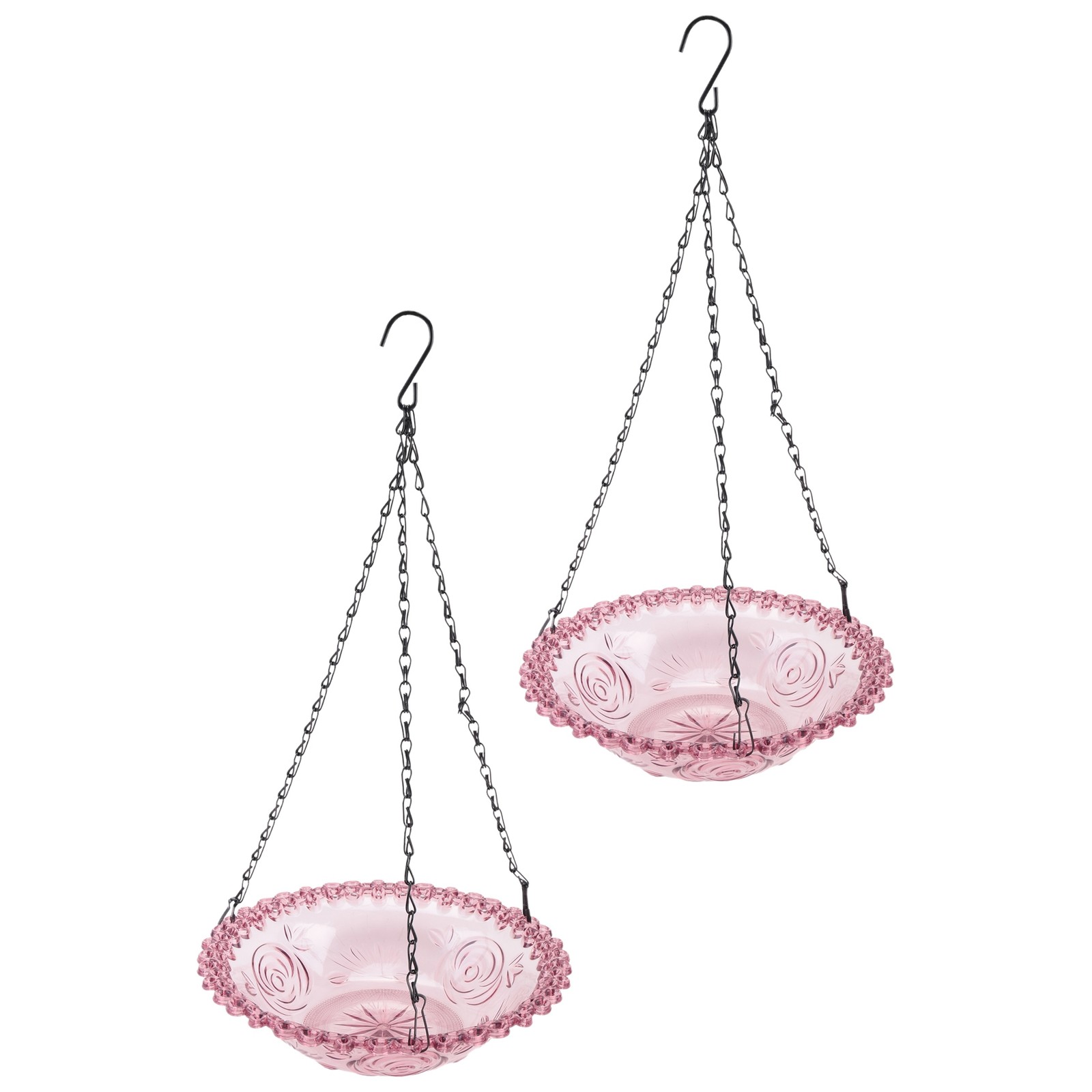 2X(Bird Flower Shaped Hanging Bird Feeder Birdbath for Garden Outdoor Decor5599