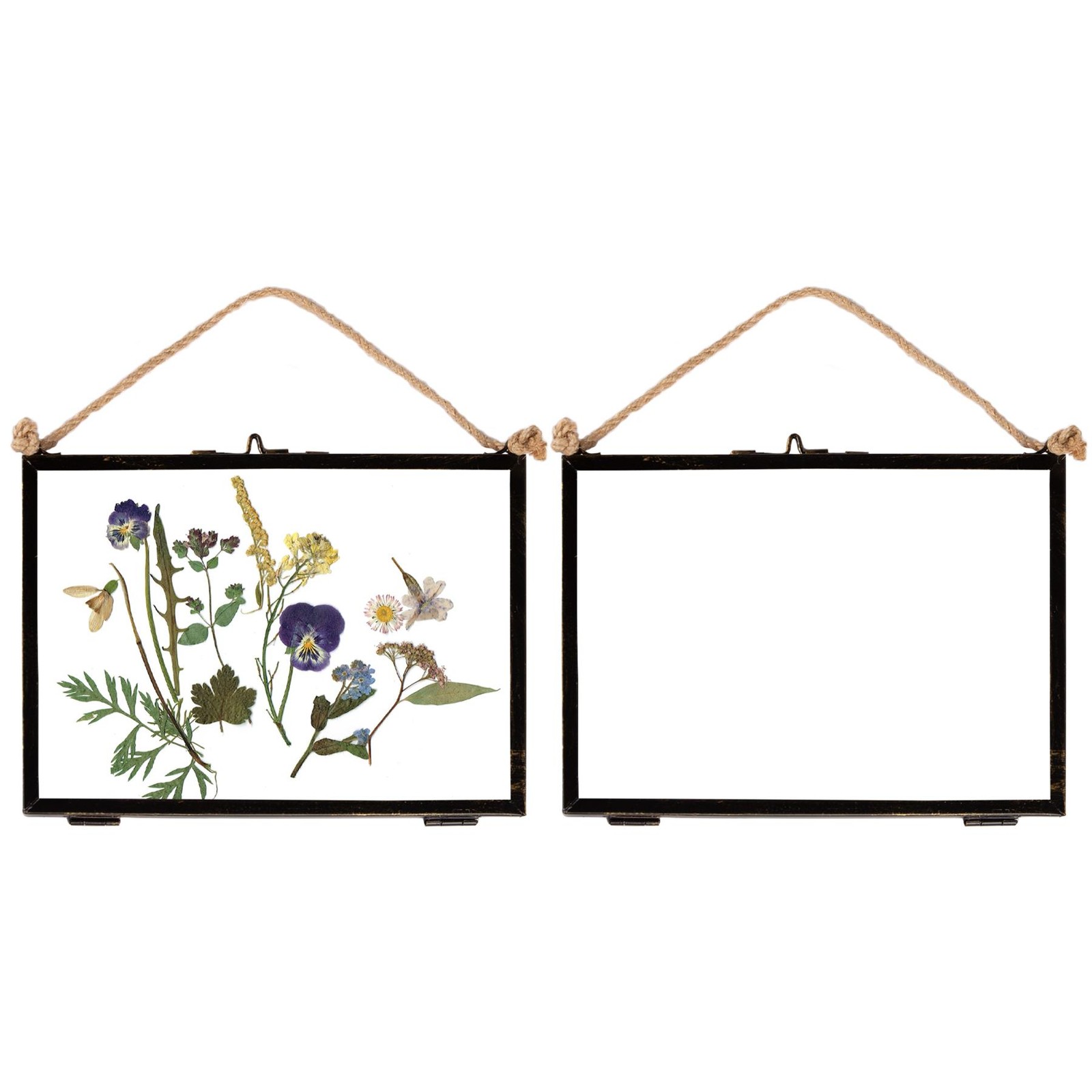 5x Hanging Metal Photo Frames Vintage Floating Picture Display 7" x 5" Black