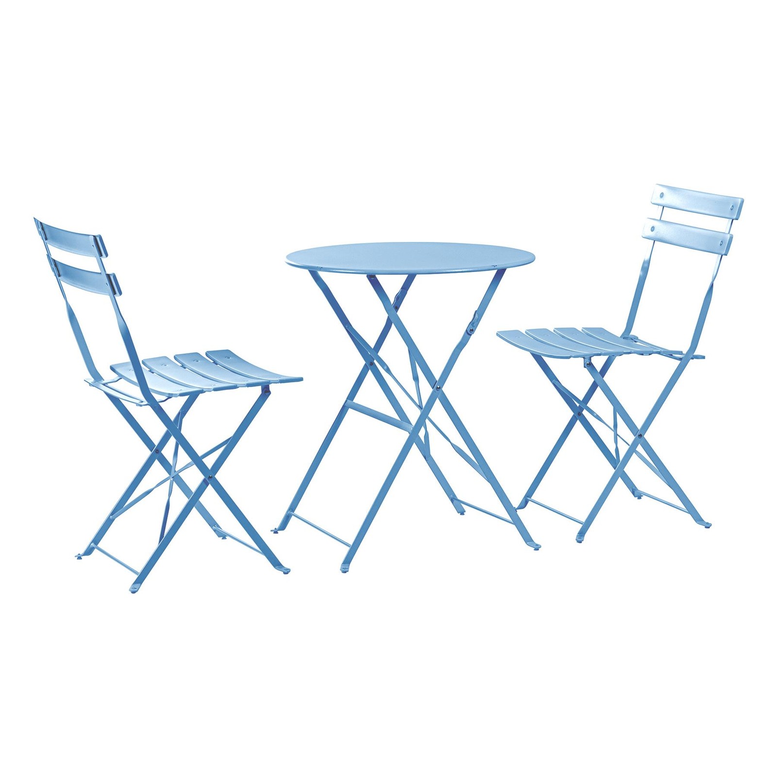 2 Seater Sussex Bistro Set Table Chairs Patio Furniture Round Cornflower Blue