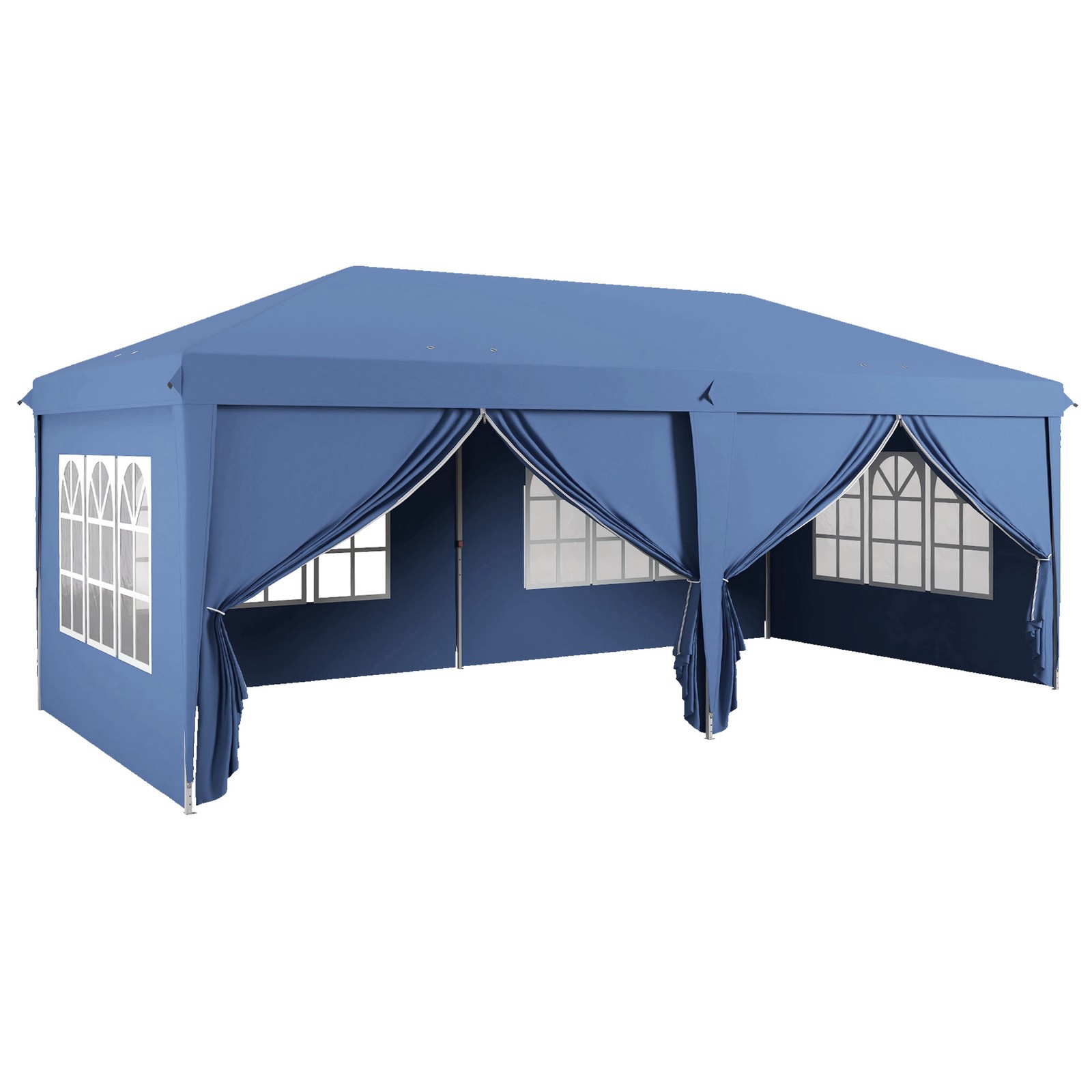 Outsunny 3x6m Pop Up Gazebo Party Tent Canopy Marquee with Storage Bag Blue