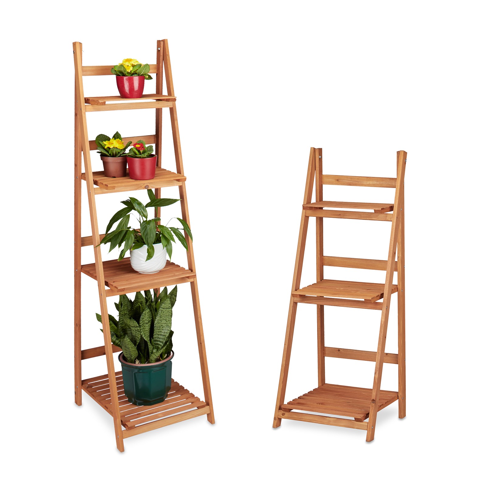 2-piece plant stand set flower staircase multi-tier wooden flower display