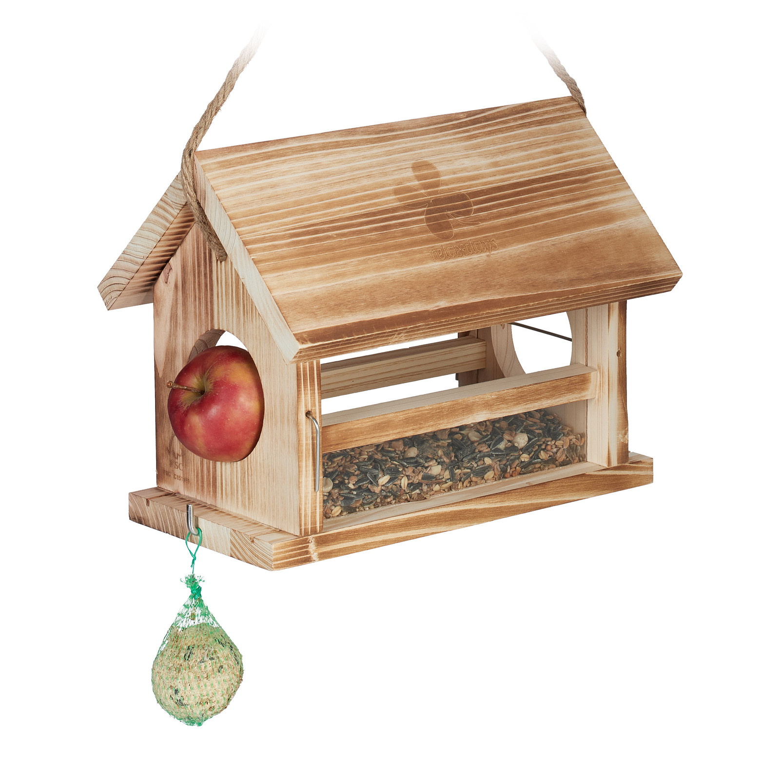 Bird feeder house Hanging Birdhouse 1.1 kg Wild Bird Feeder Natural Wood Feeder