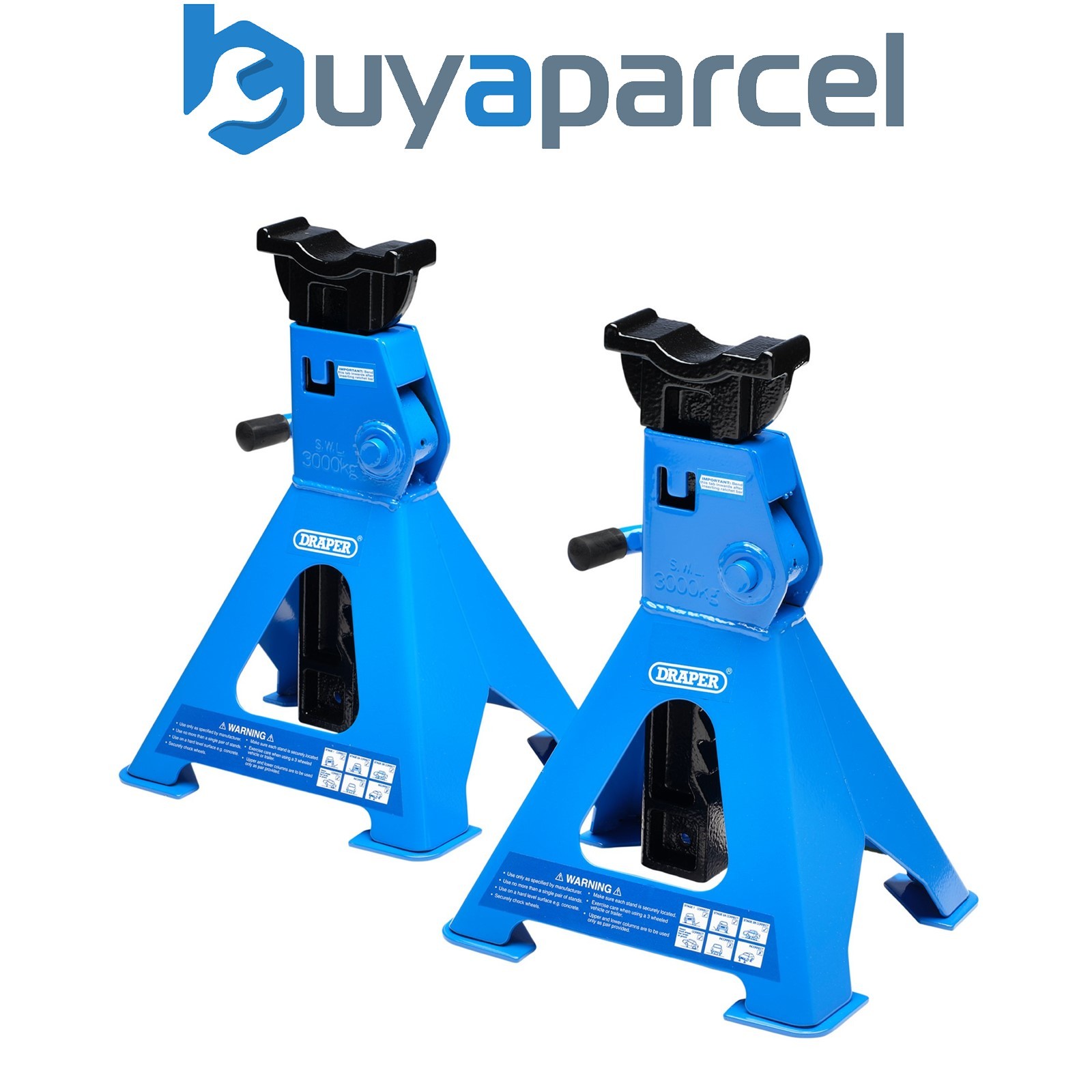 Draper 30881 Ratcheting Axle Stands, 3 Tonne (Pair)