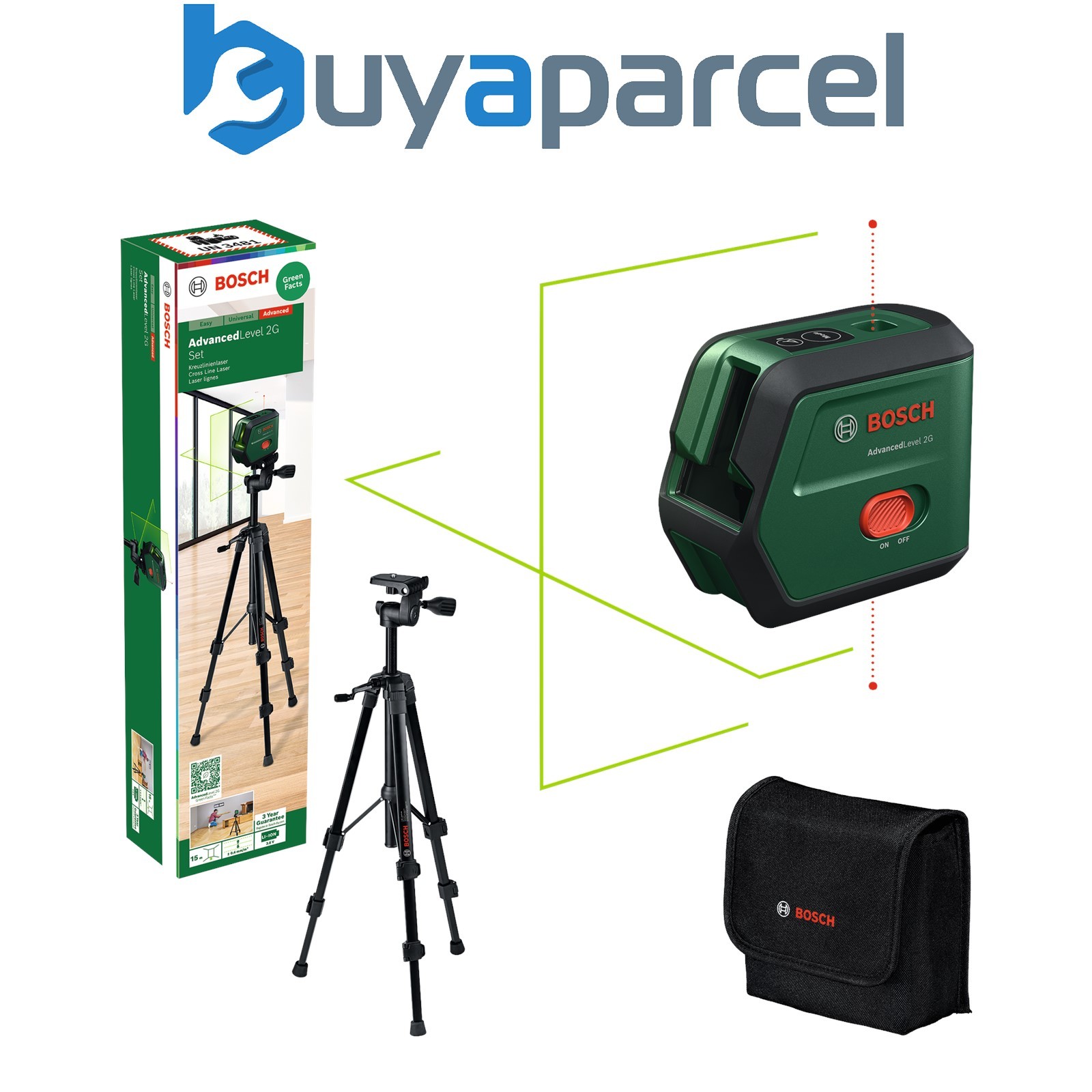 Bosch Cross Line Laser with Plumb Function AdvancedLevel 2G Set 0603663G01