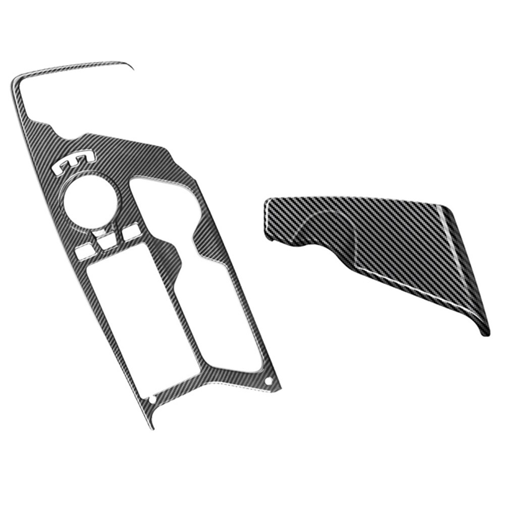 2Pcs Car Carbon Fiber Center Console Gear Panel Water Cup Holder9511