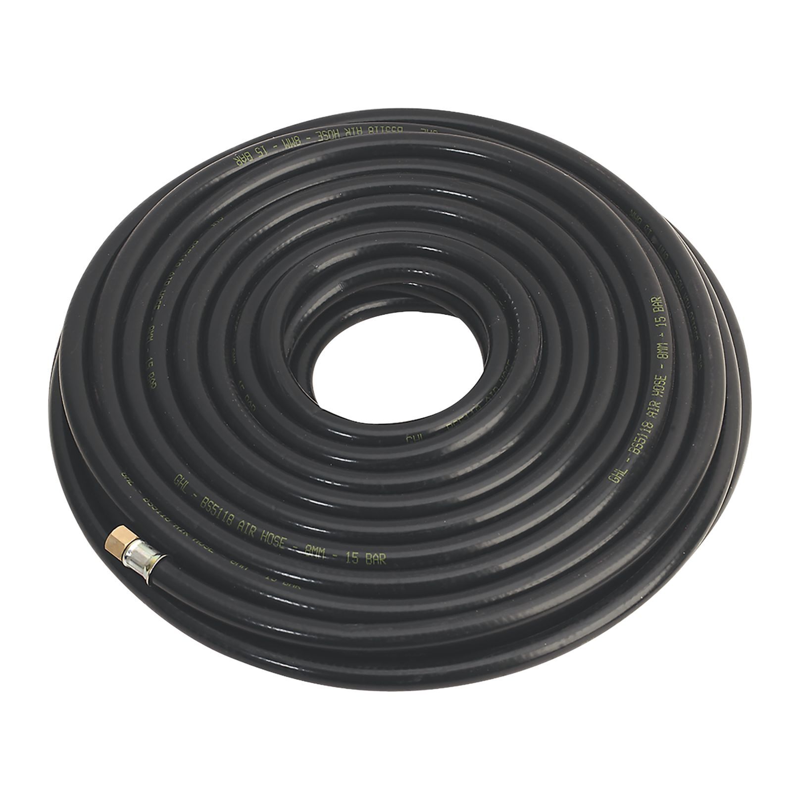 Sealey Air Hose 30Mtr x Ø8mm with 1/4"BSP Unions Heavy Duty Air Rubber Hoses