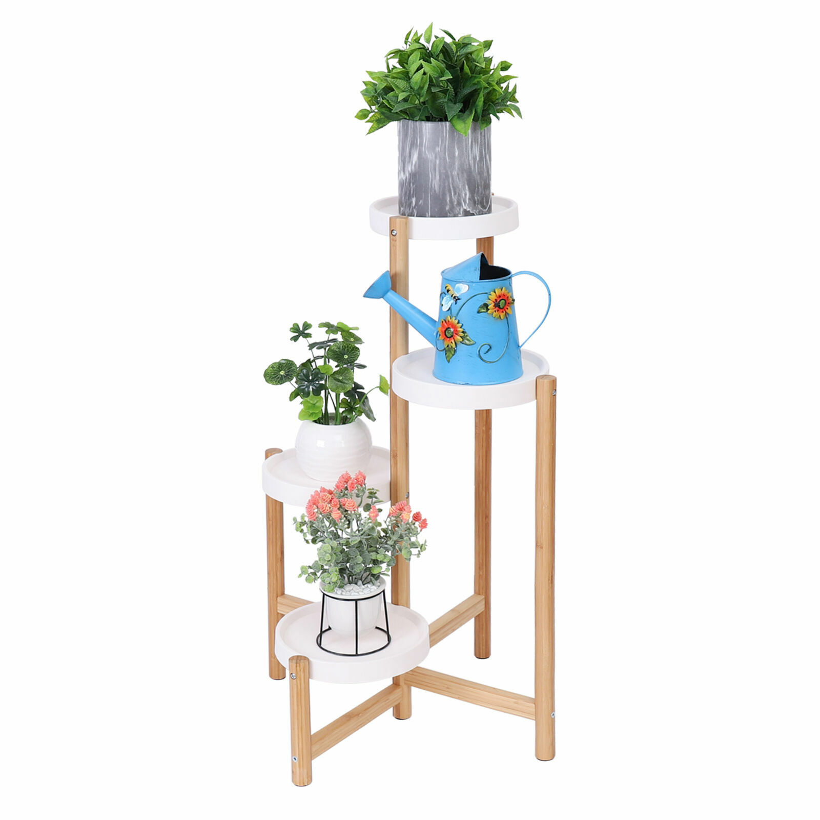 Moisture-proof Wooden Plant Pot Stand Rack Rustproof Flower Bonsai Display Shelf