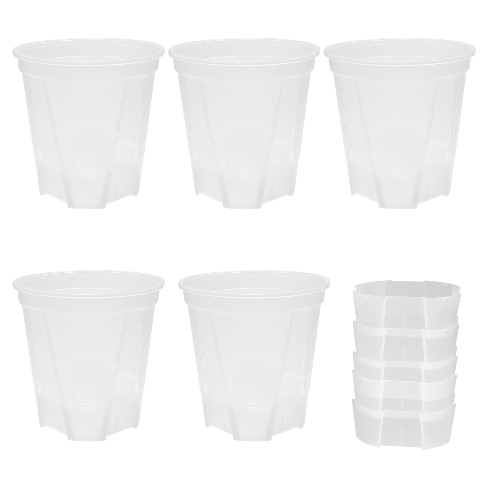 2X(6 Inch Transparent Self Watering 5 Pack with Deep Reservior Y4Q9)