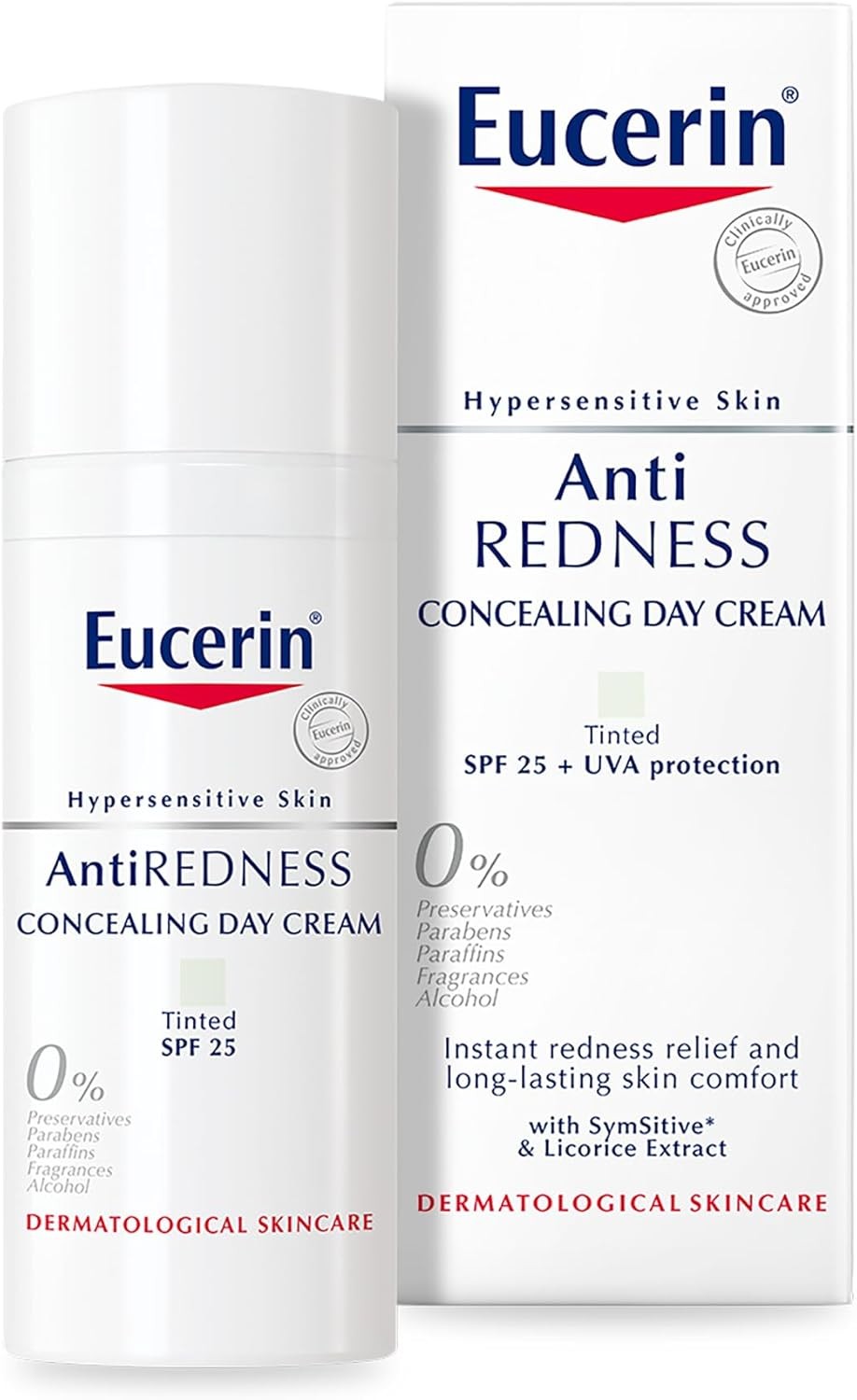Eucerin AntiRedness Concealing Day Cream SPF 25 50ml, Tinted Moisturiser for Hy