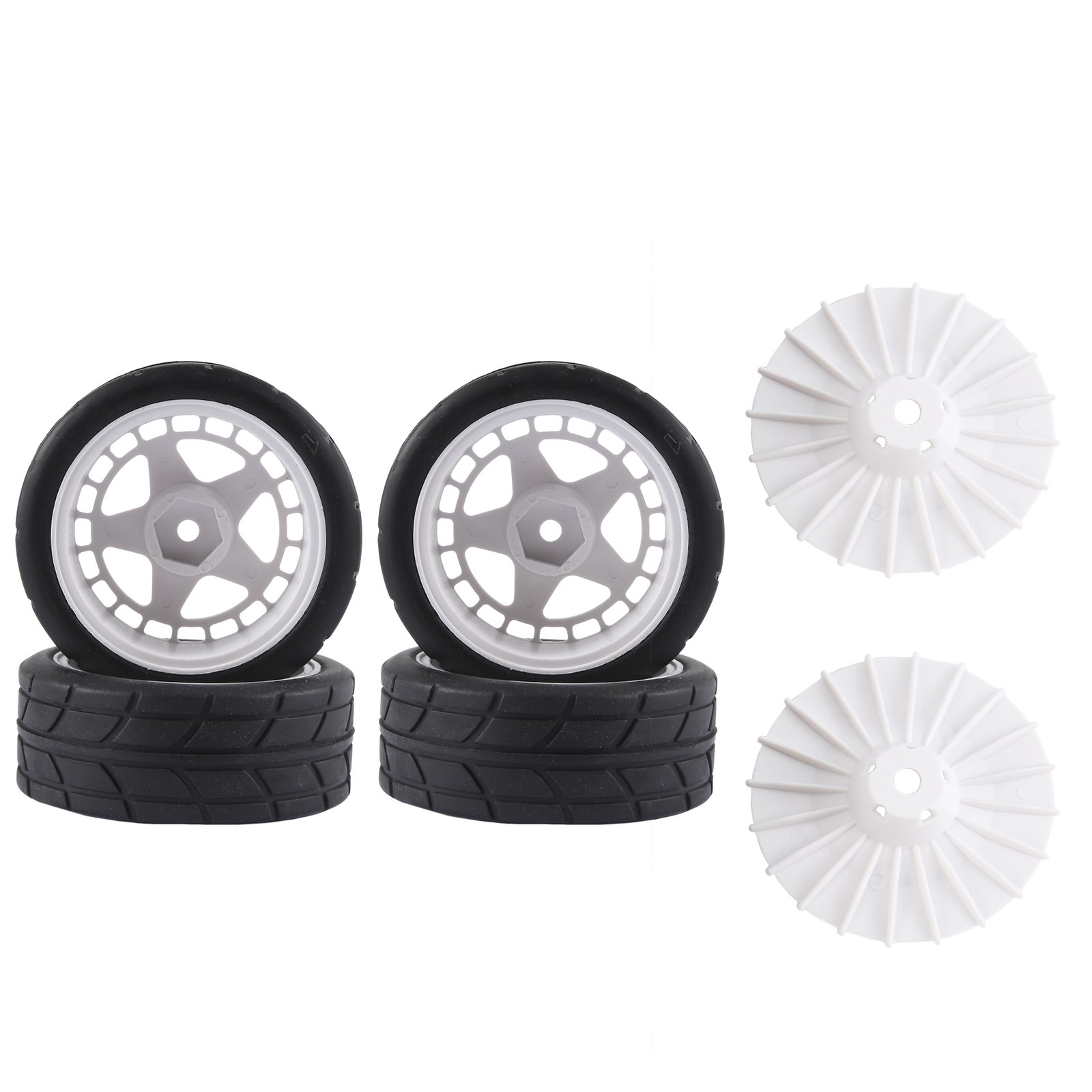 3X(4PCS 12mm Hex 65mm Rubber Tire Wheel Tyres for XV-01 TT-01 TT-02 LC6041