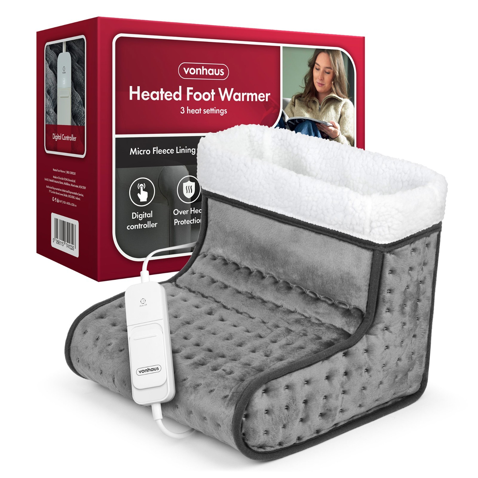 VonHaus Foot Warmer, Electric Heated Feet Heater, 3 Temperature Settings