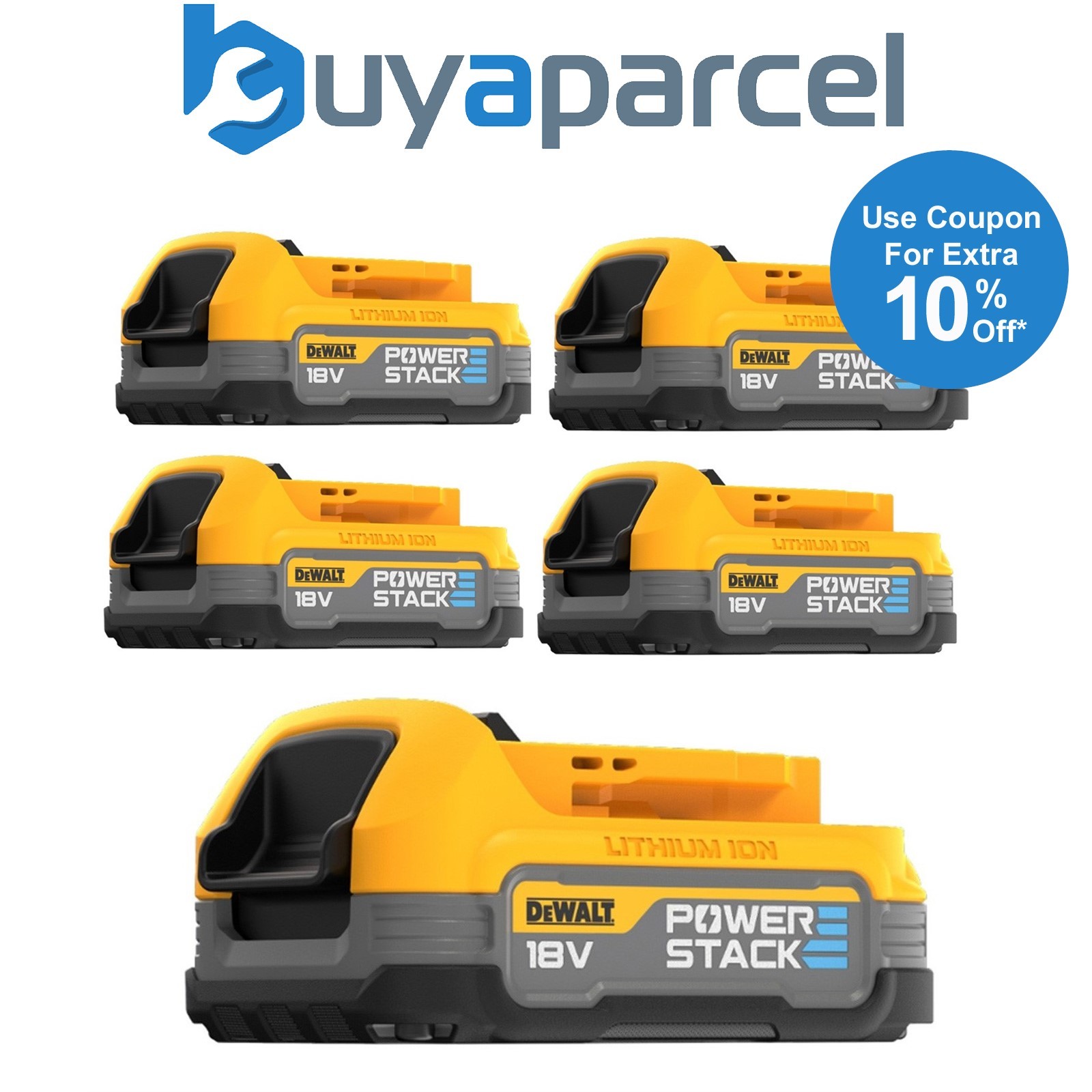 DeWalt DCBP034 18v Compact Powerstack Battery DCBP034-XJ - 5 Batteries