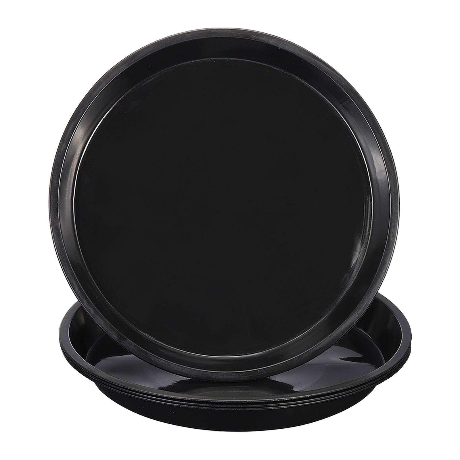 4Pcs Plastic Plant Saucer 18" Round Plant Pots Drip Water Tray Black