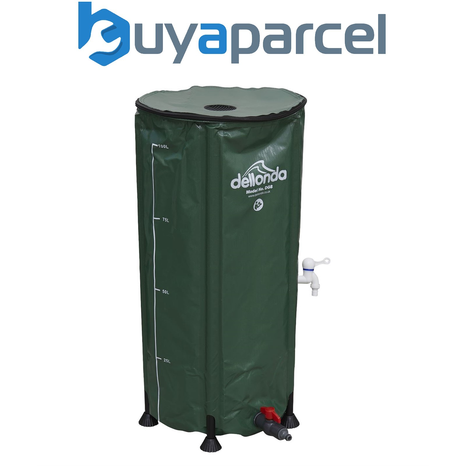 Sealey DG8 Dellonda Collapsible PVC Garden Water Butt with Zipped Lid & Drain Ta